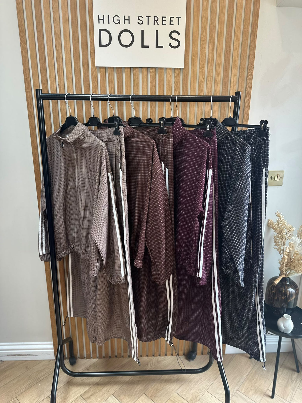 Romy Luxe Tracksuit – Zip Funnel Neck Jacket & Wide Leg Trousers with Stripe Details, Two-Piece Autumn Winter Lounge Co-Ord