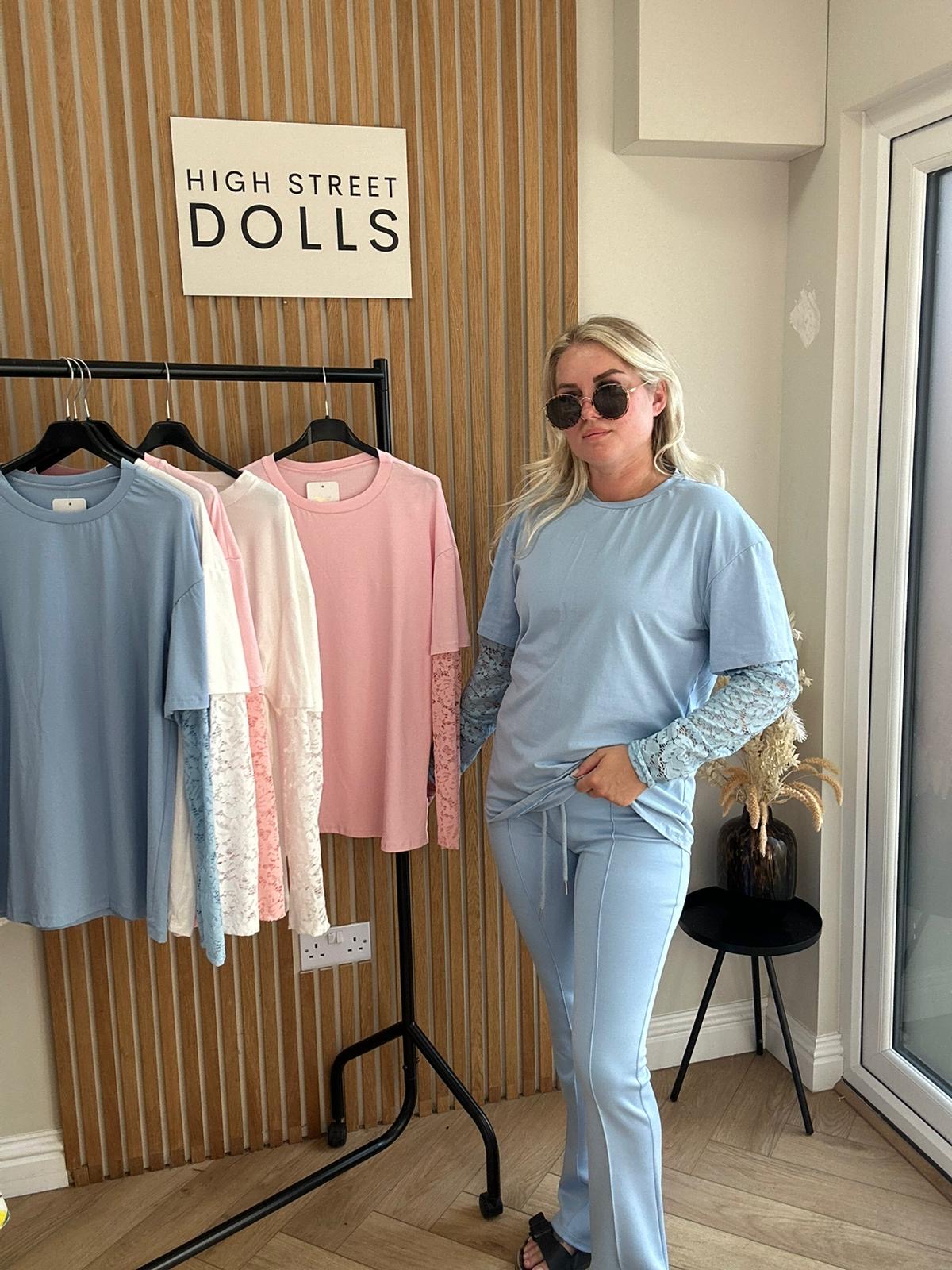 Flora Lace Oversized T Shirt Long Sleeve