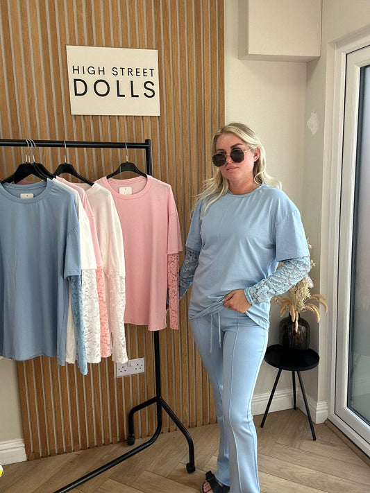 Flora Lace Oversized T Shirt Long Sleeve