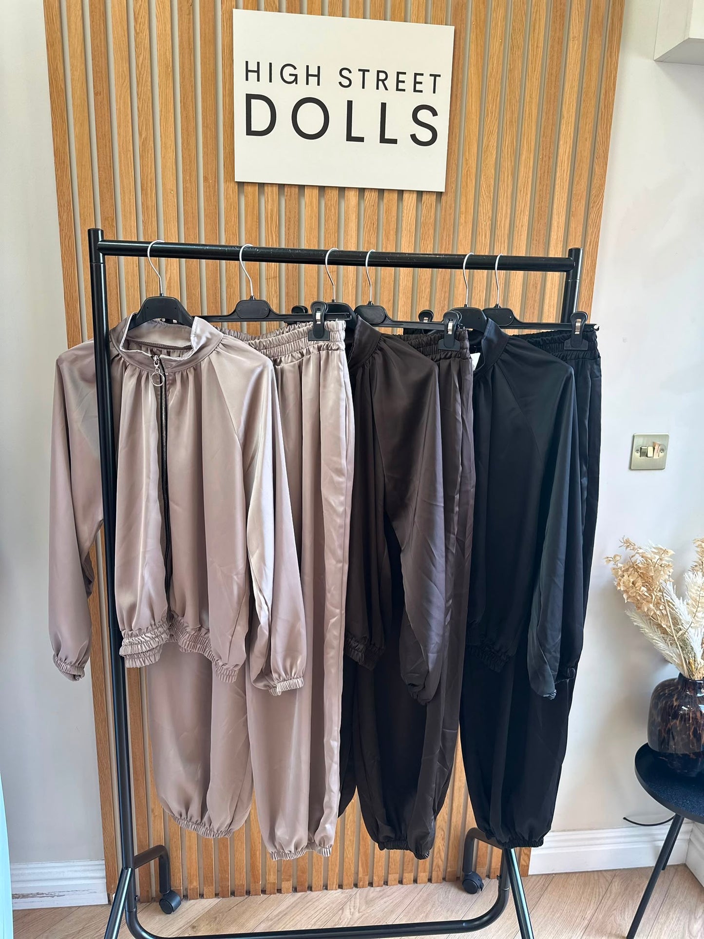 Blair Satin Harem Tracksuit Two-Piece Bomber Jacket Style Co-Ord, Silky Satin Material Autumn Loungewear