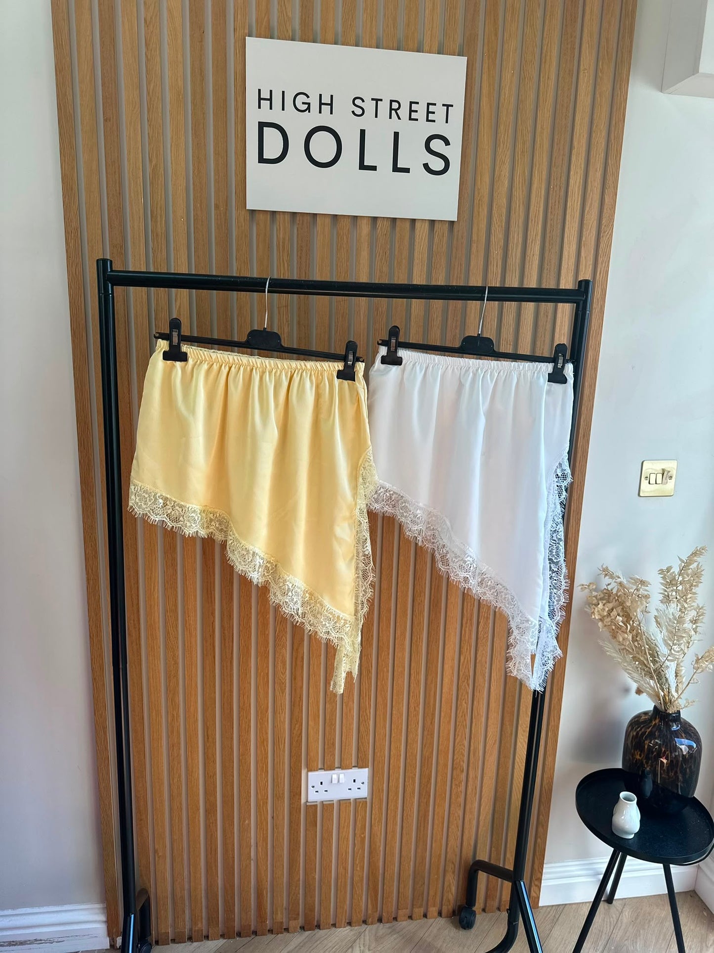 Golden Hour Mini Skirt Lace Details Asymmetrical Satin Summer Holiday