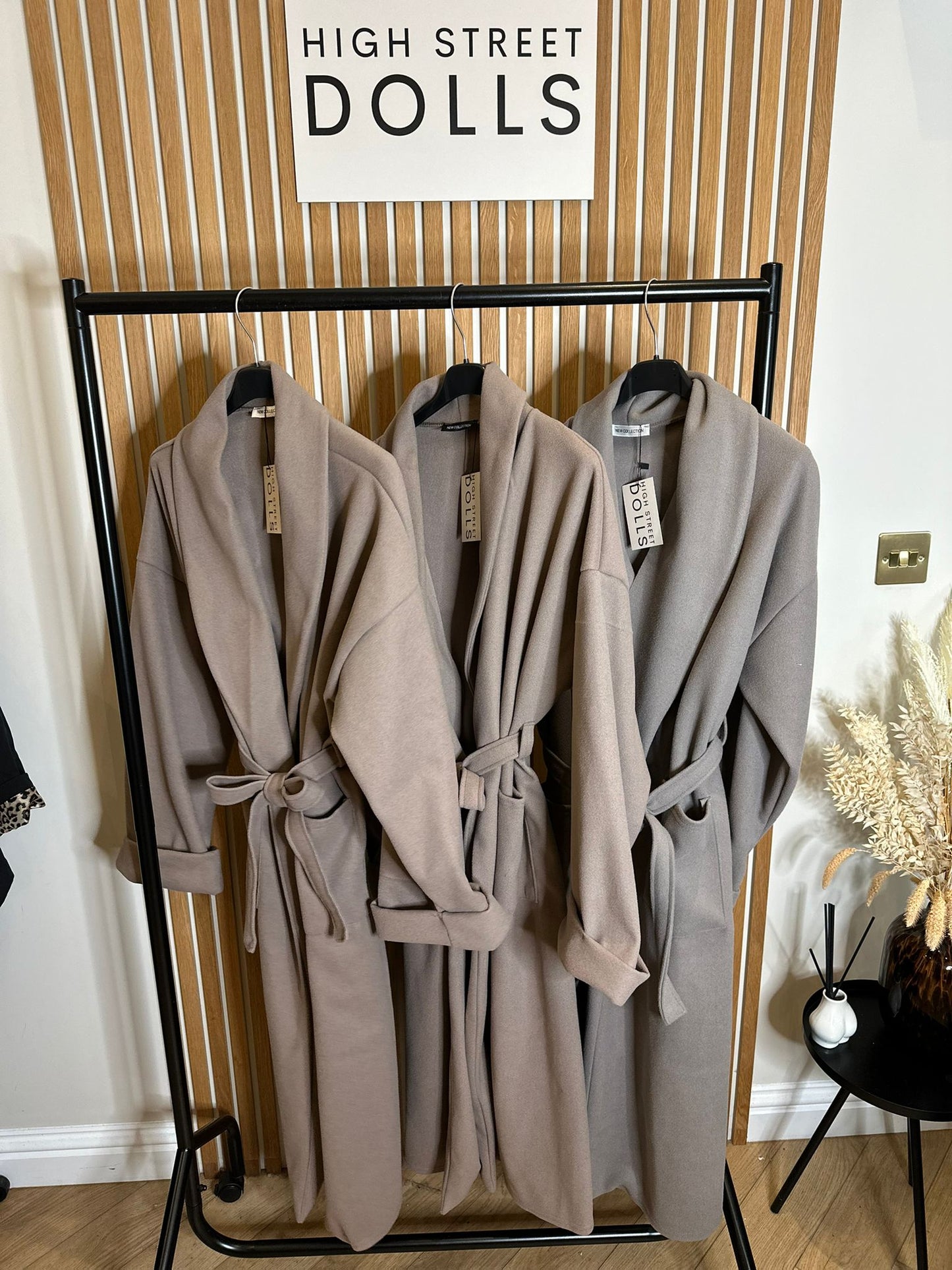 Belted Trench Coat Soft Felt Lapel Wrap Around