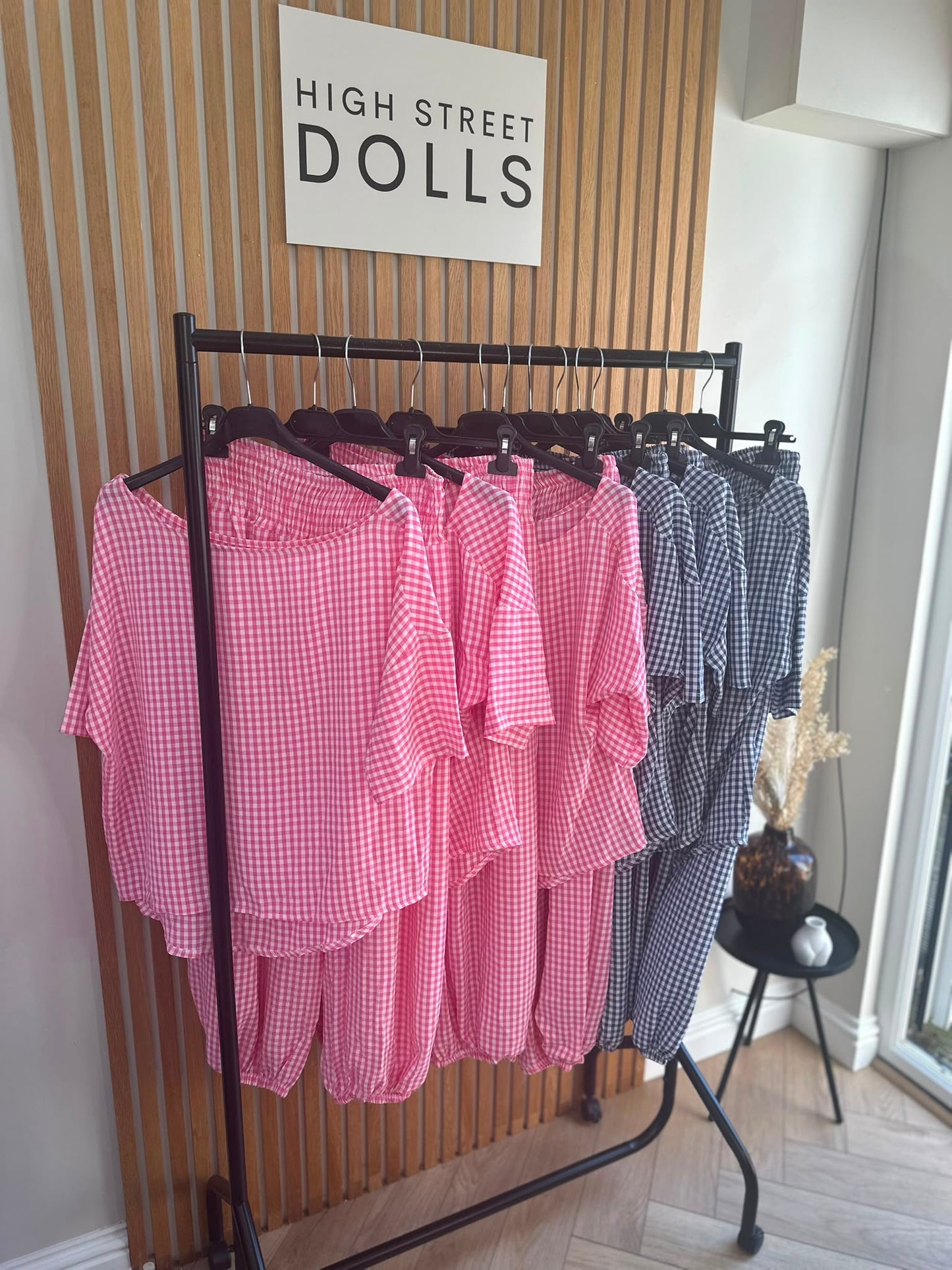 Shelley Gingham Co Ord Top and Trouser Set Summer Holiday Light Weight Material