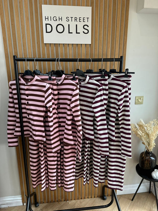 Kady Striped Lounge Set Co Ord Cardigan and Trousers Long Sleeve Top Loungewear Two Piece Spring Summer