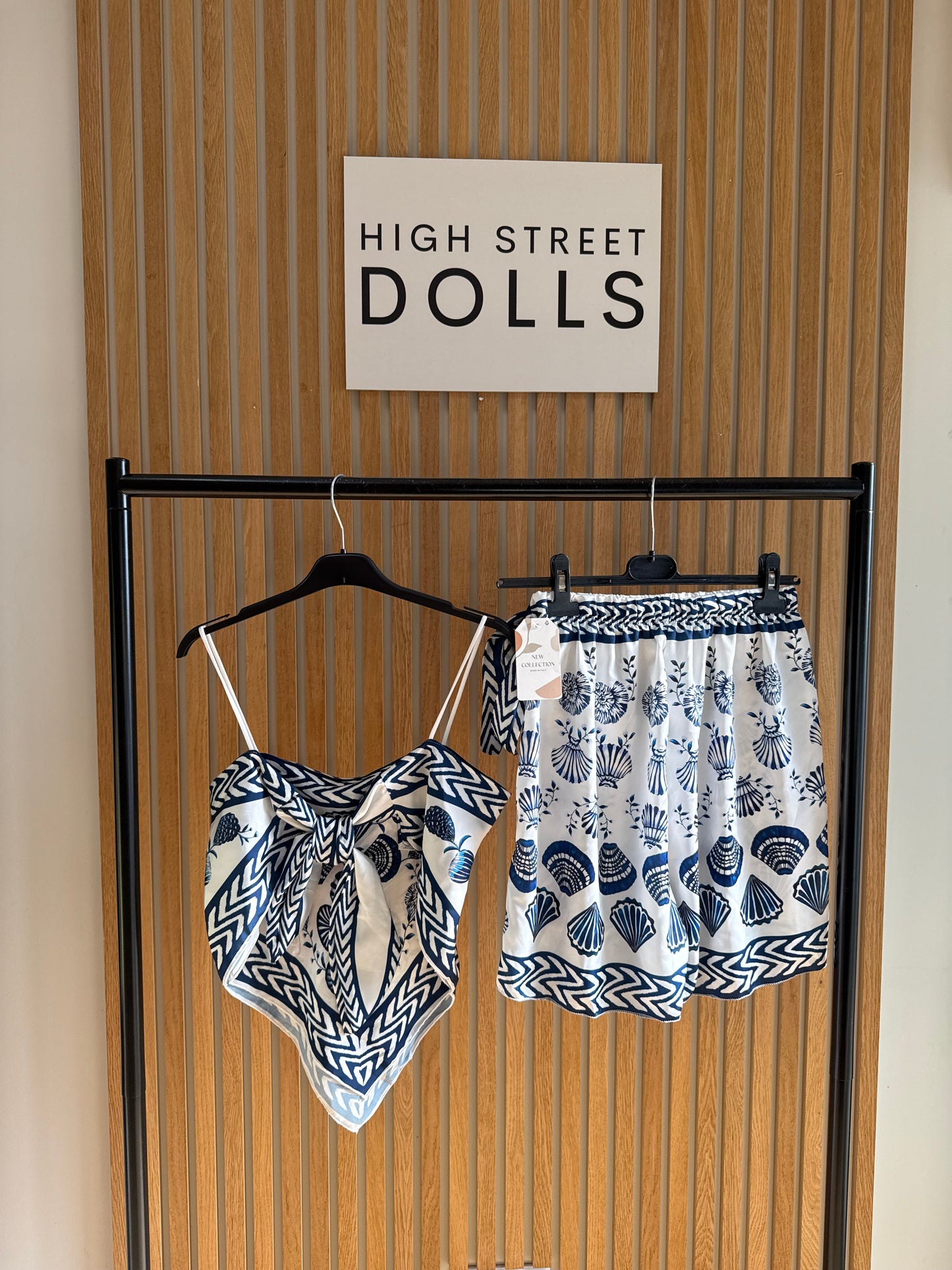 Hattie Satin Top and Wrap Around Skort Set Matching Two Piece Summer Printed Cami and Skirt