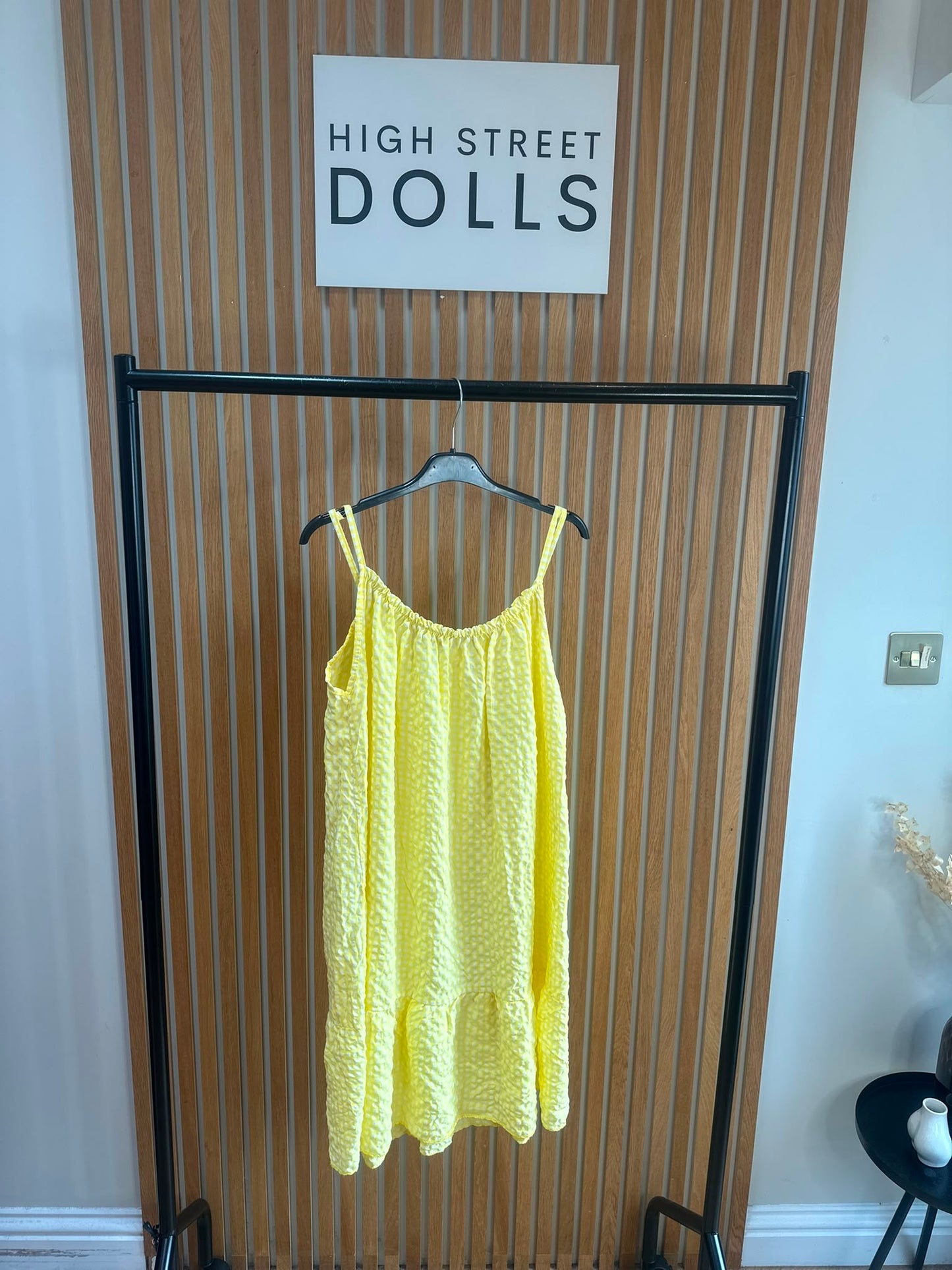 Dotty Ruffle Dress Gingham Print Summer Holiday Short Dress