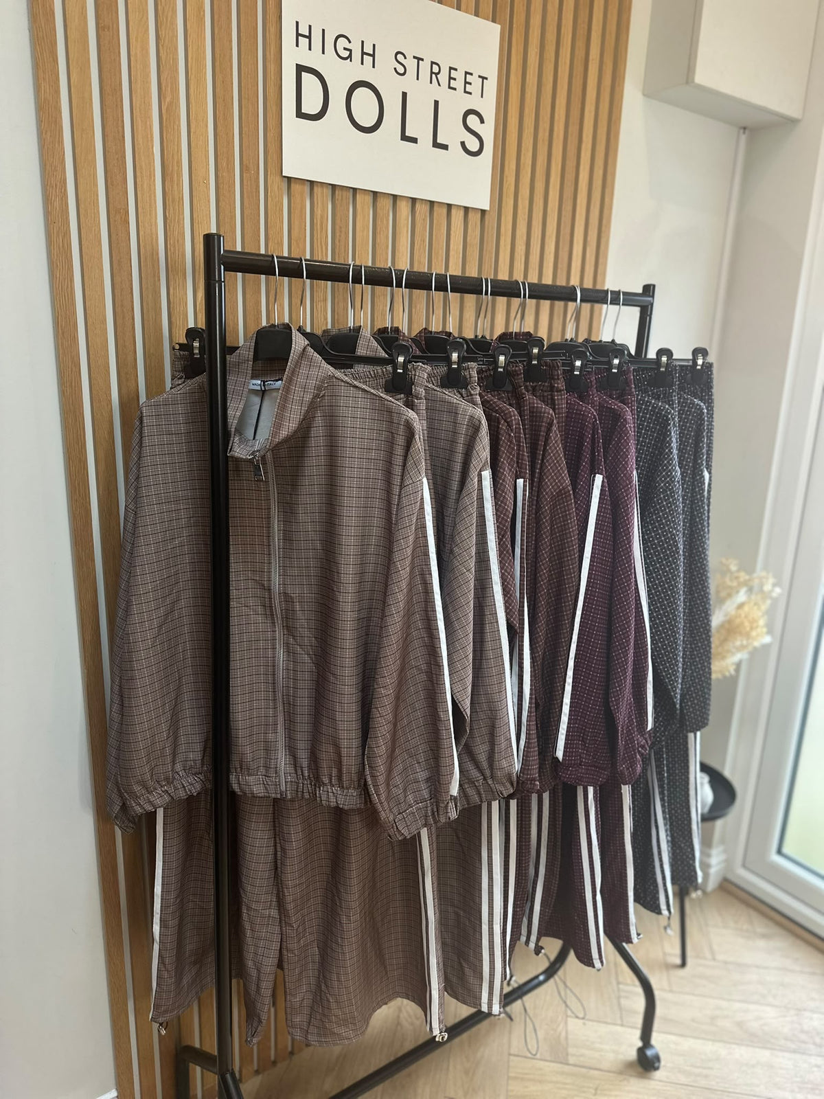 Romy Luxe Tracksuit – Zip Funnel Neck Jacket & Wide Leg Trousers with Stripe Details, Two-Piece Autumn Winter Lounge Co-Ord