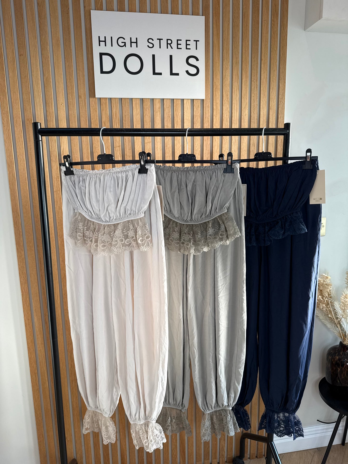 Fern Lace Bandeau Top & Harem Trousers Co-Ord – Women’s Boho Two Piece Summer Set