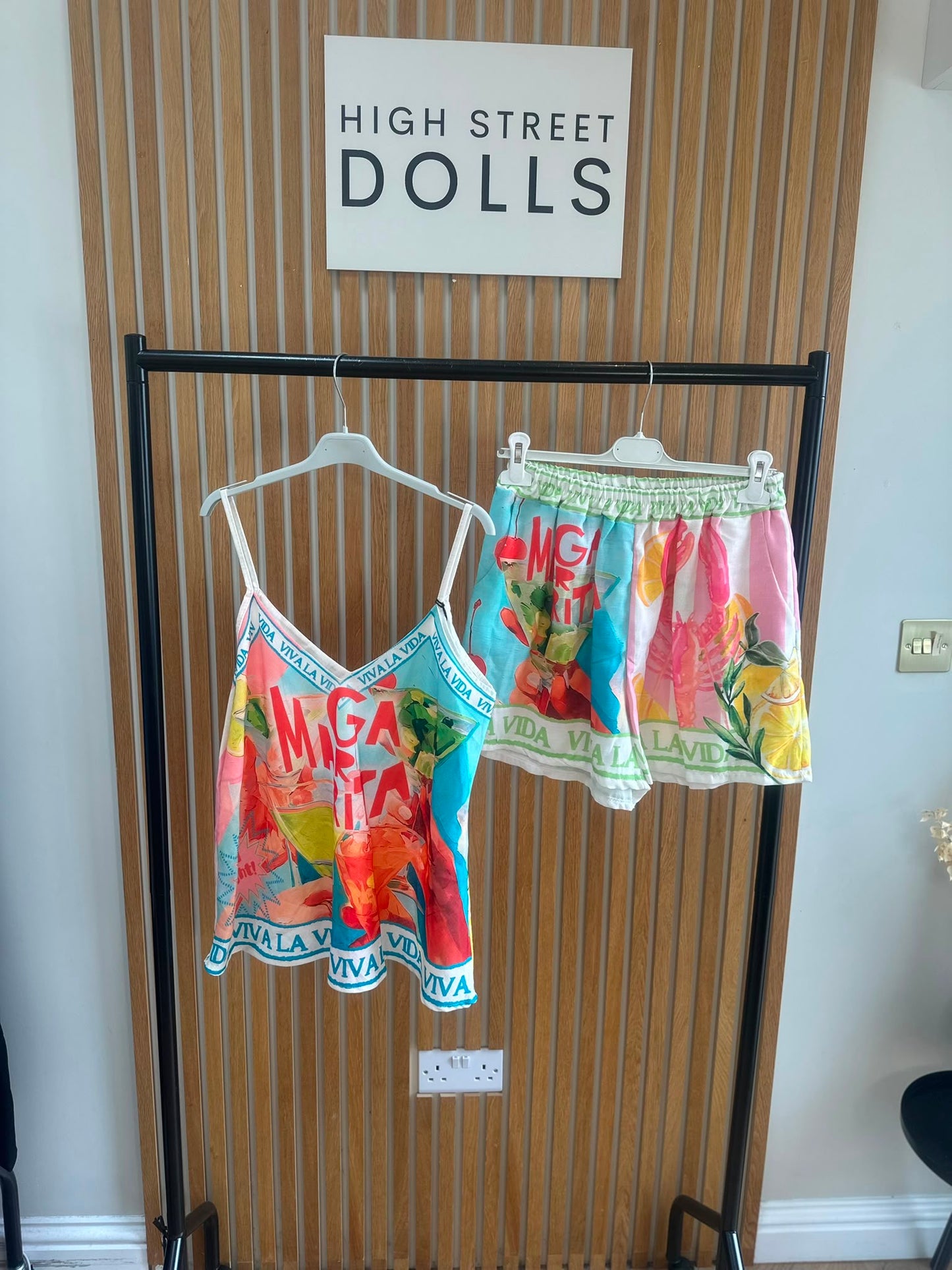 Dominica Strap Top and Shorts Bright Summer Prints Holiday Spaghetti Strap Co Ord Two Piece