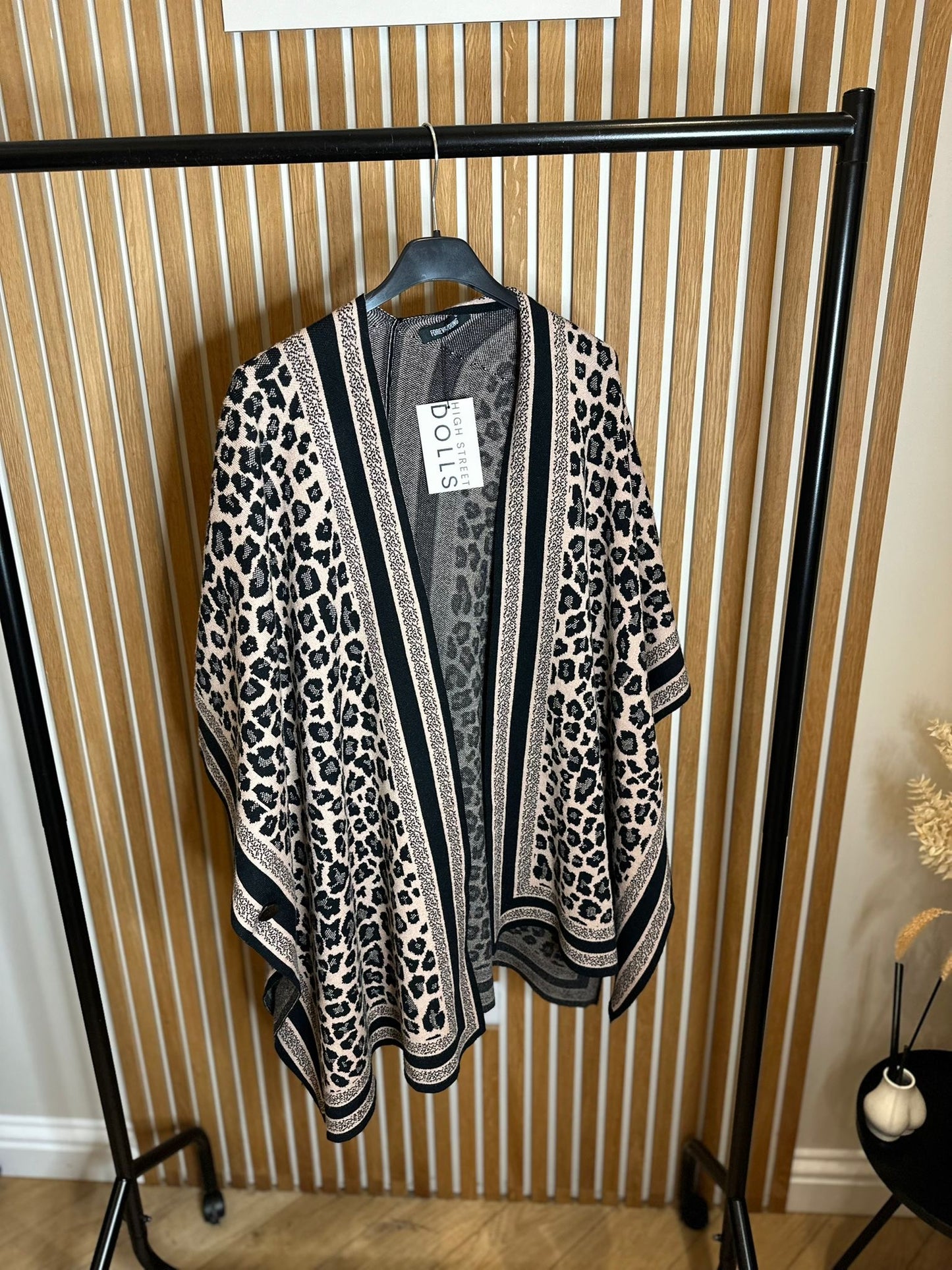 Leopard Print Poncho Cardigan