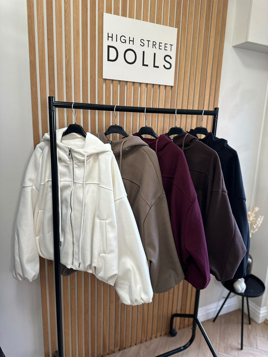 Bailey Oversized Hoodie Jacket with Statement Balloon Sleeves – Autumn Winter Outerwear