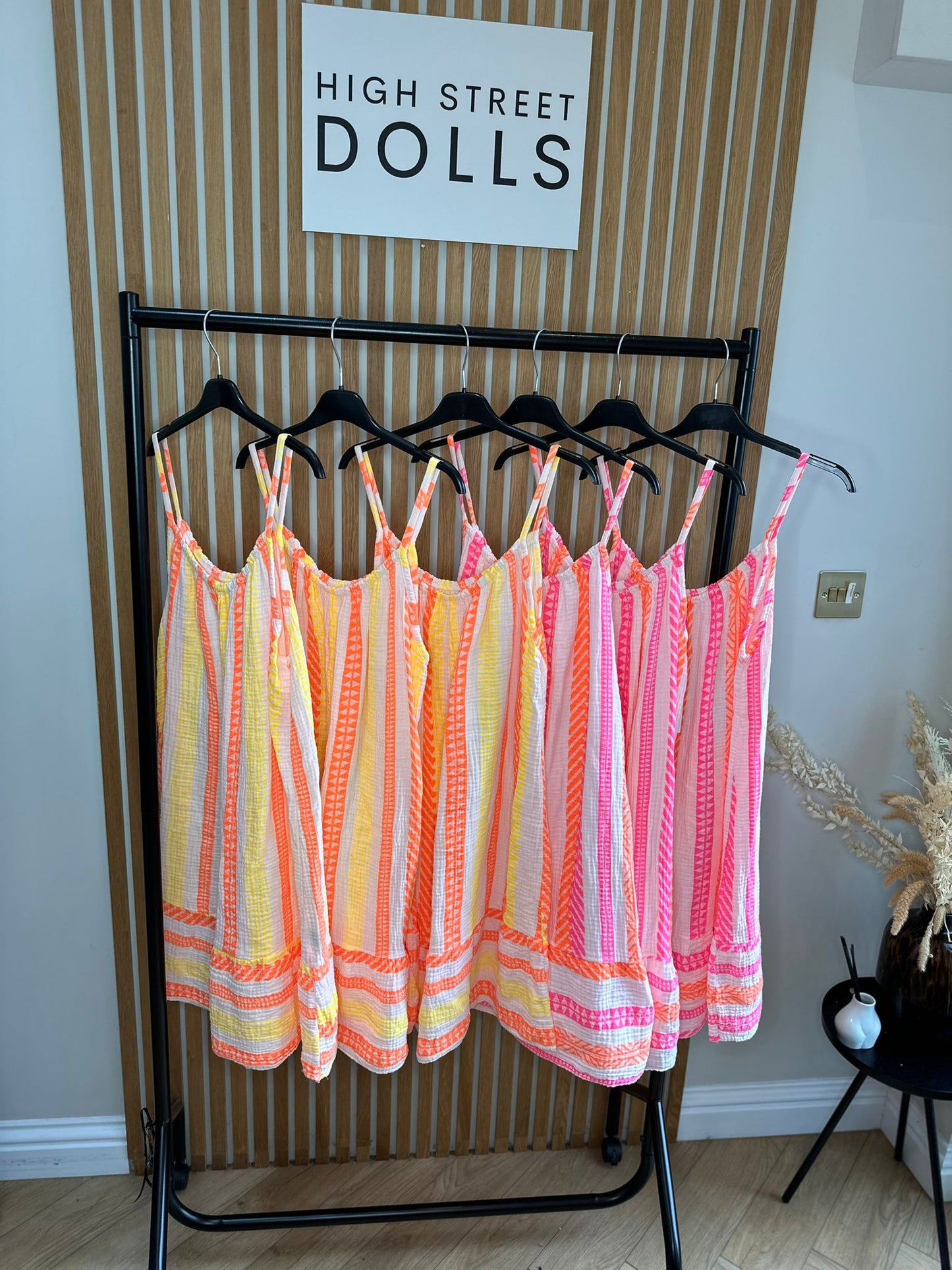 Ivy Cheesecloth Printed Dress Mini Length Stripe Print Holiday Summer