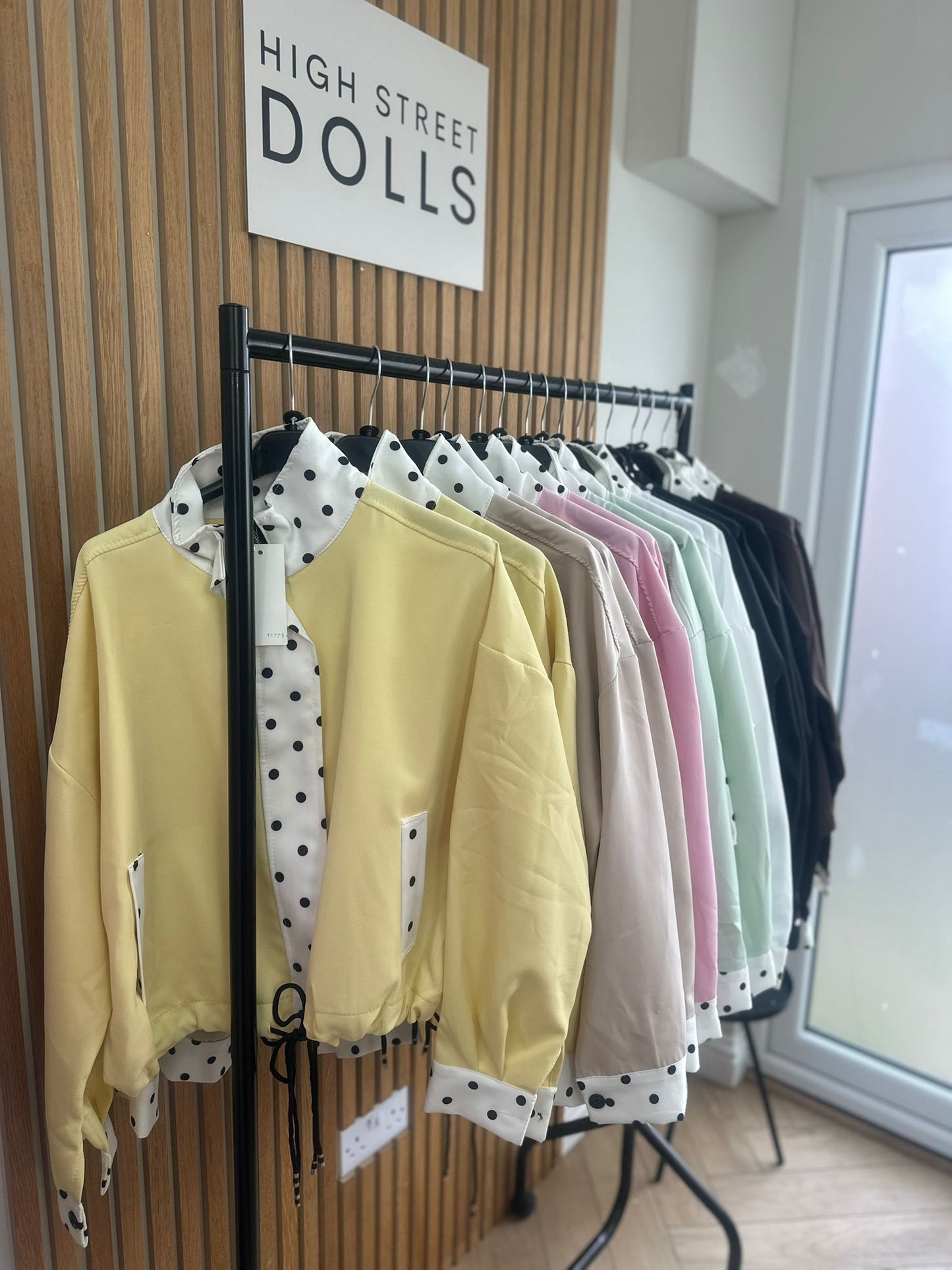Sage Polka Dot Print Jacket and Shorts Holiday Spring Summer Women’s two piece co-ord Trending Viral Print Stripe Detail