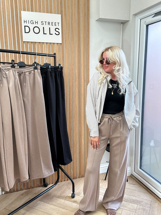 Evie Women’s Wide Leg Trousers Joggers with Drawstring Waist – Autumn Winter