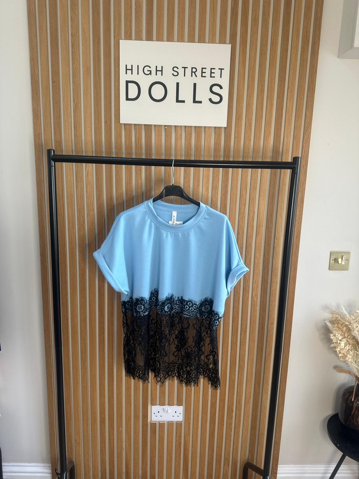 Emilia Lace Oversized T Shirt Short Sleeves Spring Summer