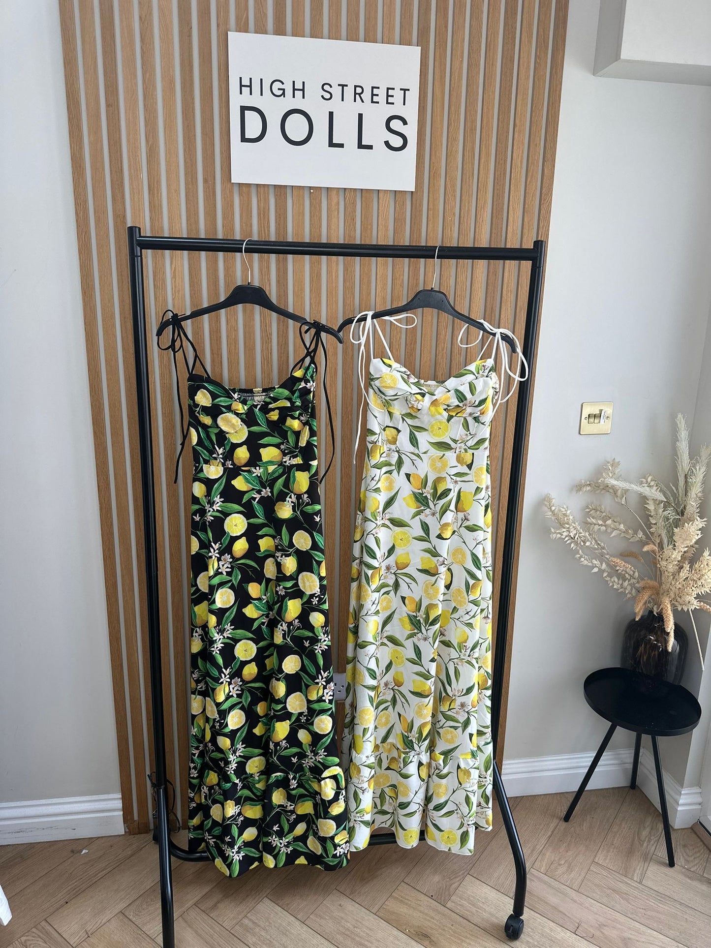 Valencia Lemon Longline Dress Printed spaghetti strap dress
