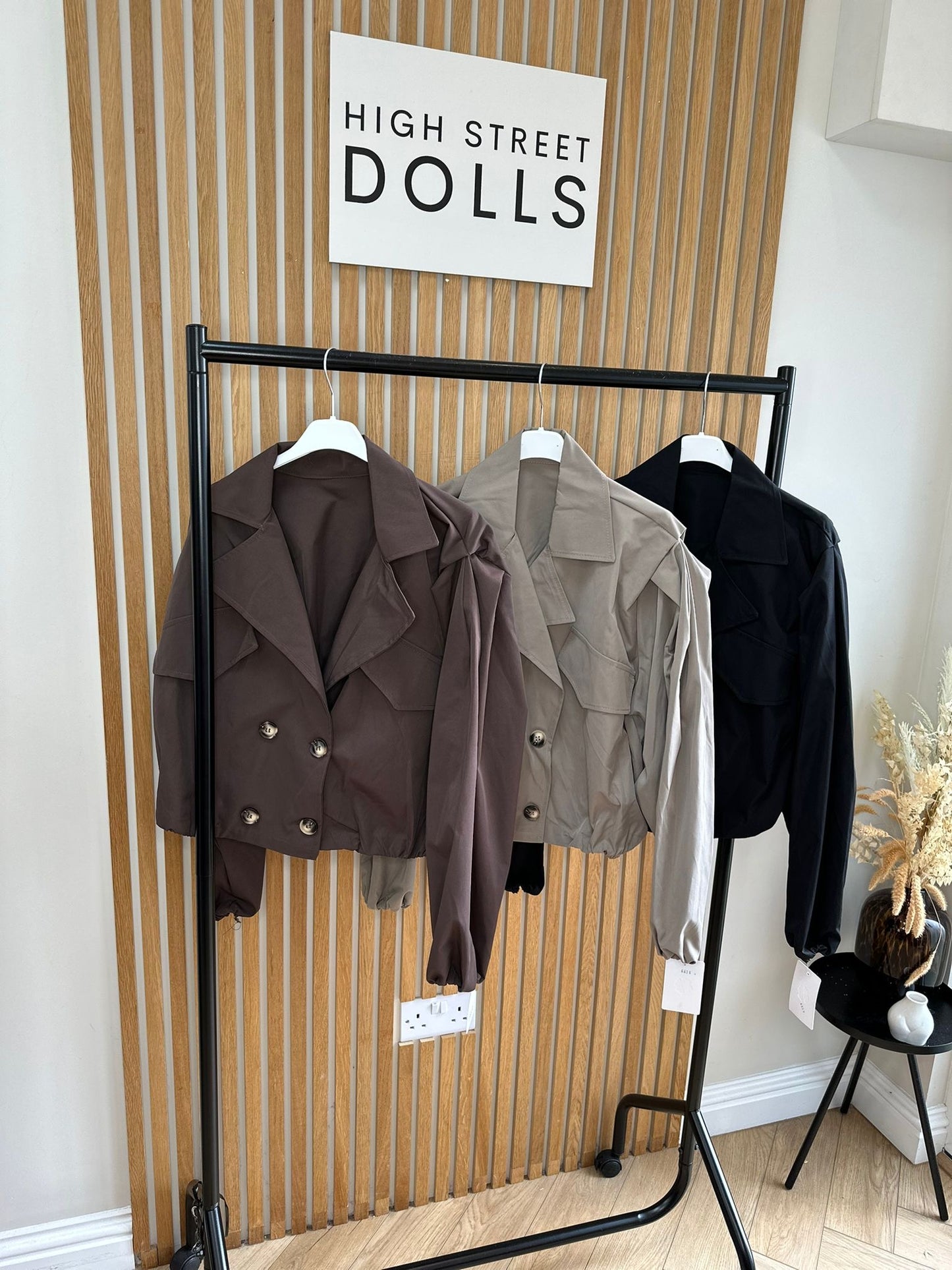 Riley Cropped Double Breasted Jacket Lightweight Trench Coat