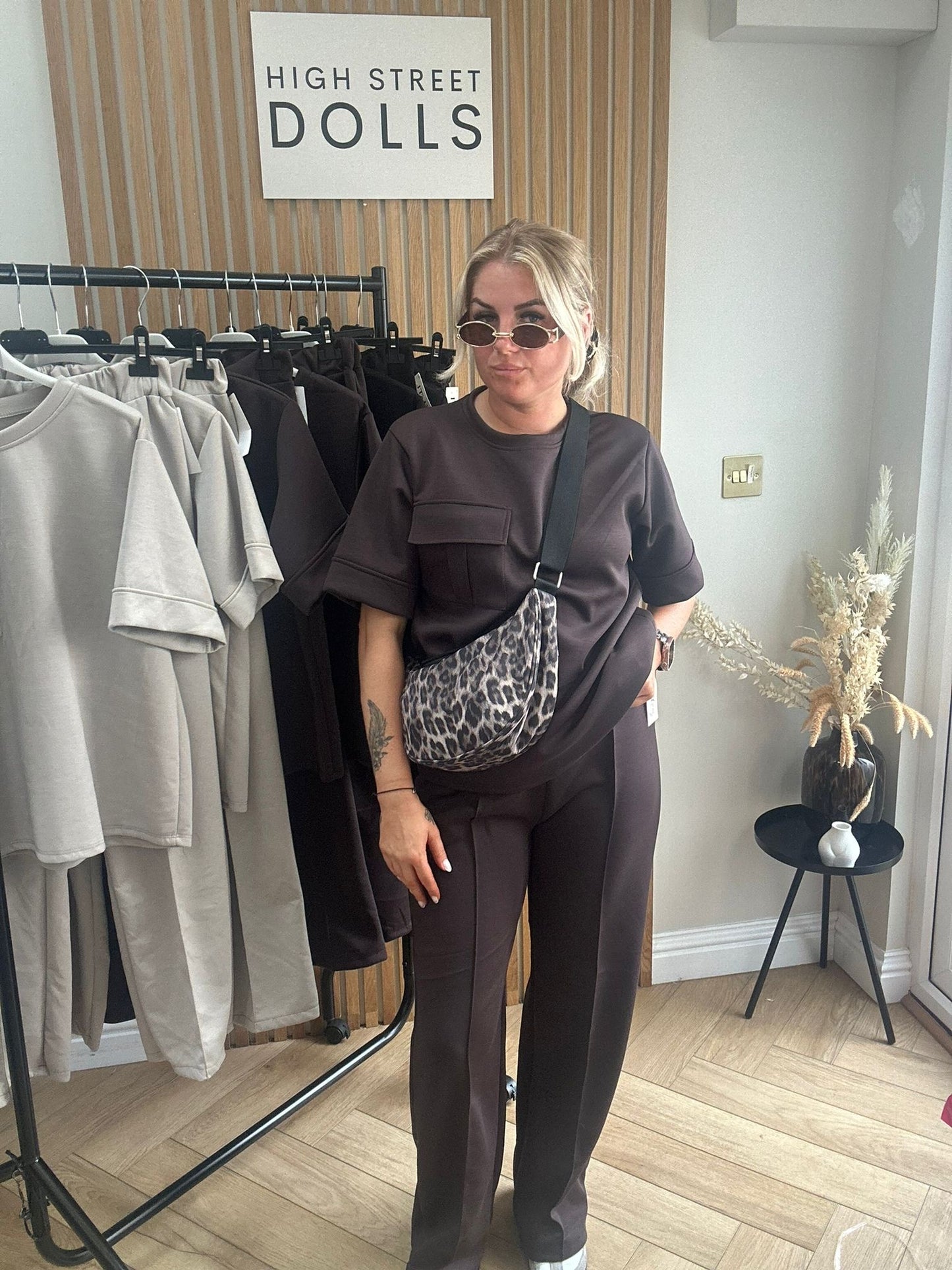 Piper Lounge Set T shirt with Wide leg Trousers Combat Pocket Tracksuit Loungewear Two Piece Co Ord