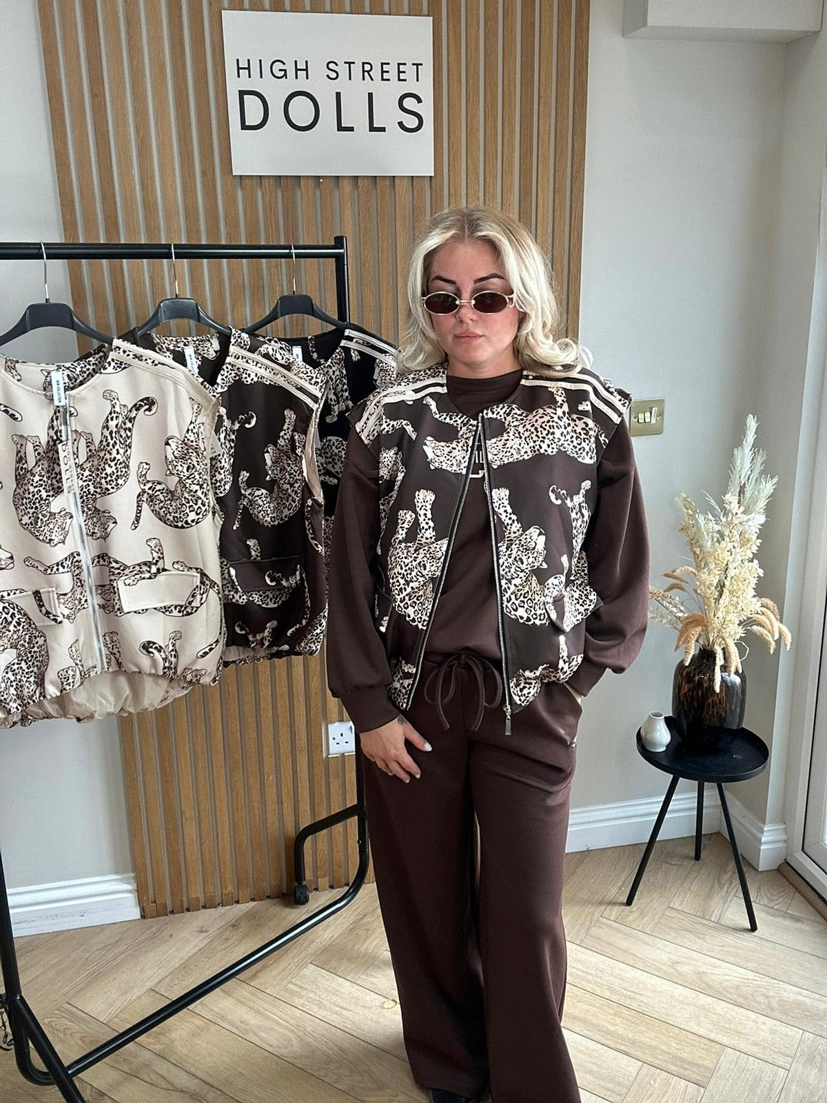 Cally Gilet Bomber Jacket Cheeta Print