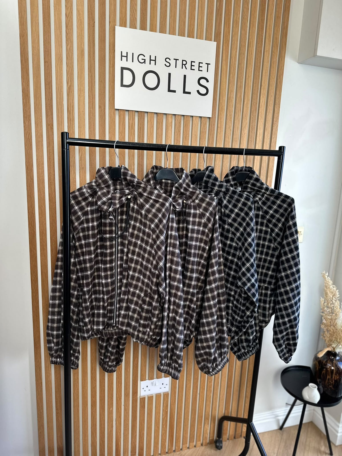 Harley Checkered Lightweight Soft Jacket – Women’s Cover-Up, Autumn/Winter Layer with Gathered Funnel Neckline