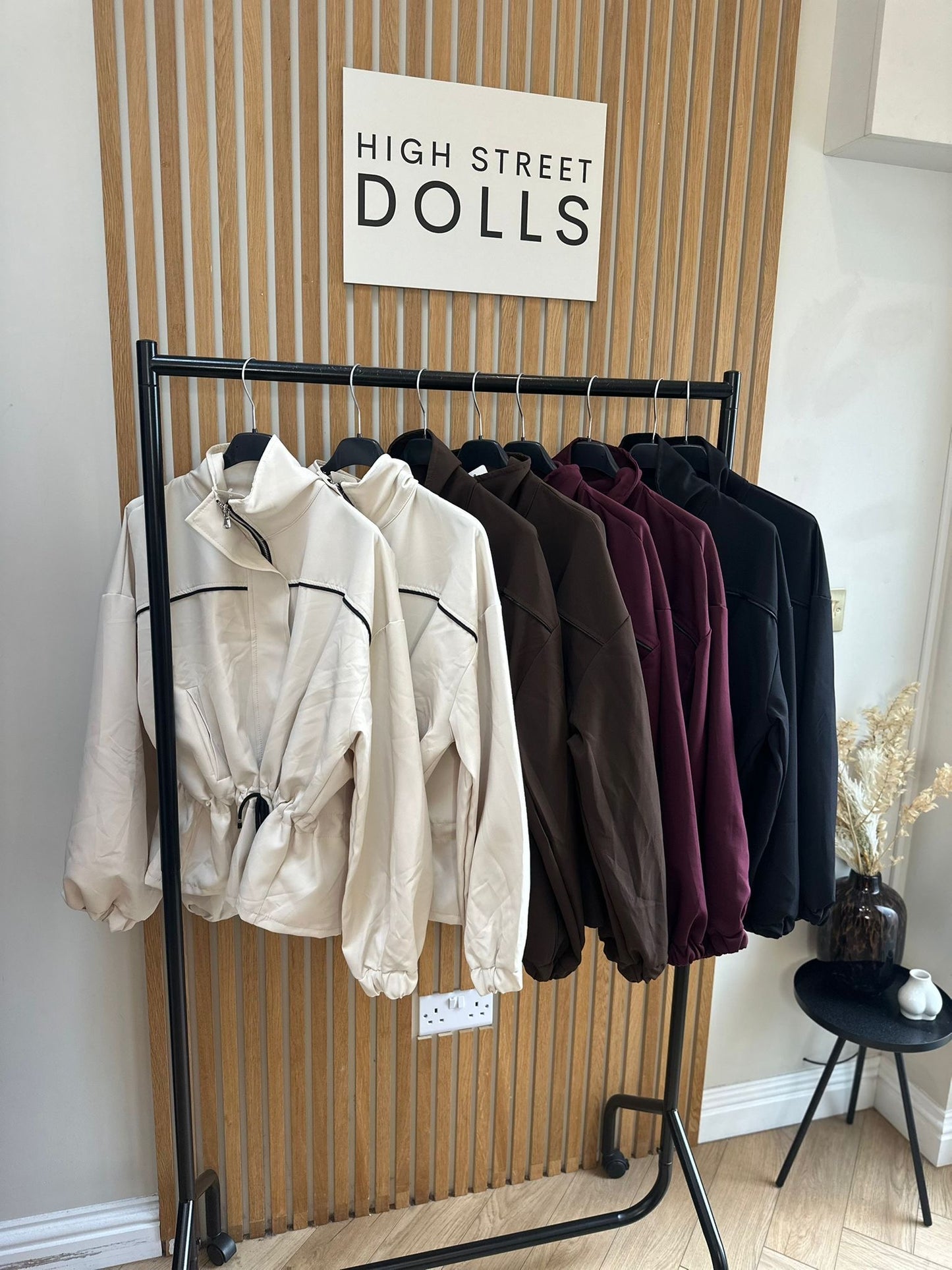 Mia Peplum Jacket – Women’s Sporty Lightweight Cover-Up, Autumn/Winter Layer with Piping Details, Cinched Waistline & Funnel Neckline