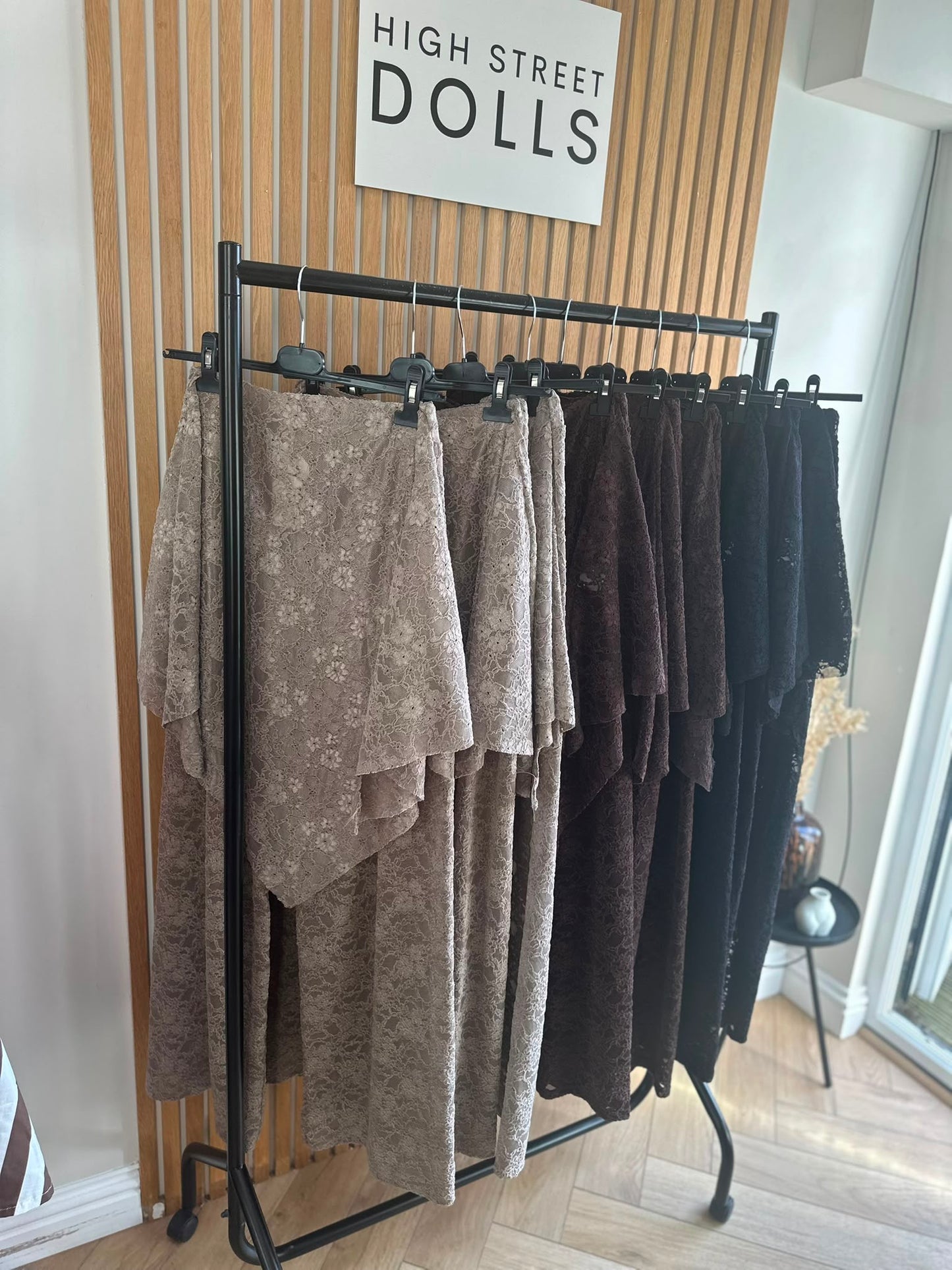 Cecilia Lace Co Ord Poncho Top and Trousers Wide Leg Sheer Evening Outfit