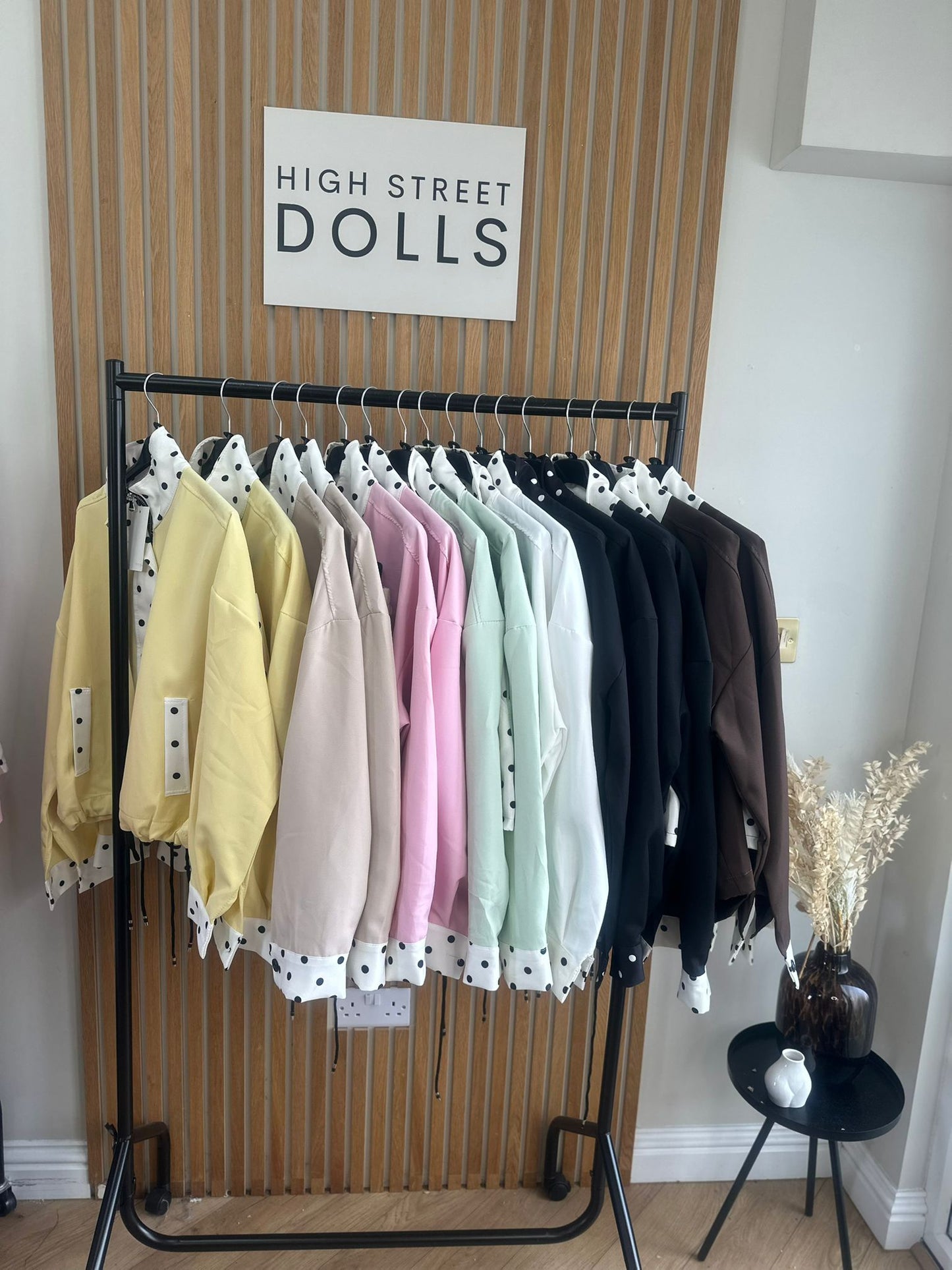 Sage Polka Dot Print Jacket and Shorts Holiday Spring Summer Women’s two piece co-ord Trending Viral Print Stripe Detail