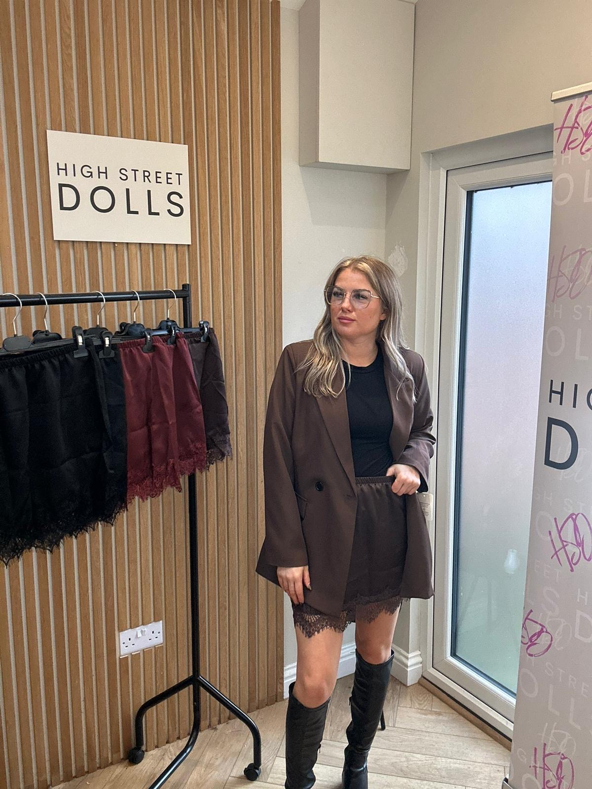 Adele Mini Skirt Lace Details  Autumn Winter Festive Christmas