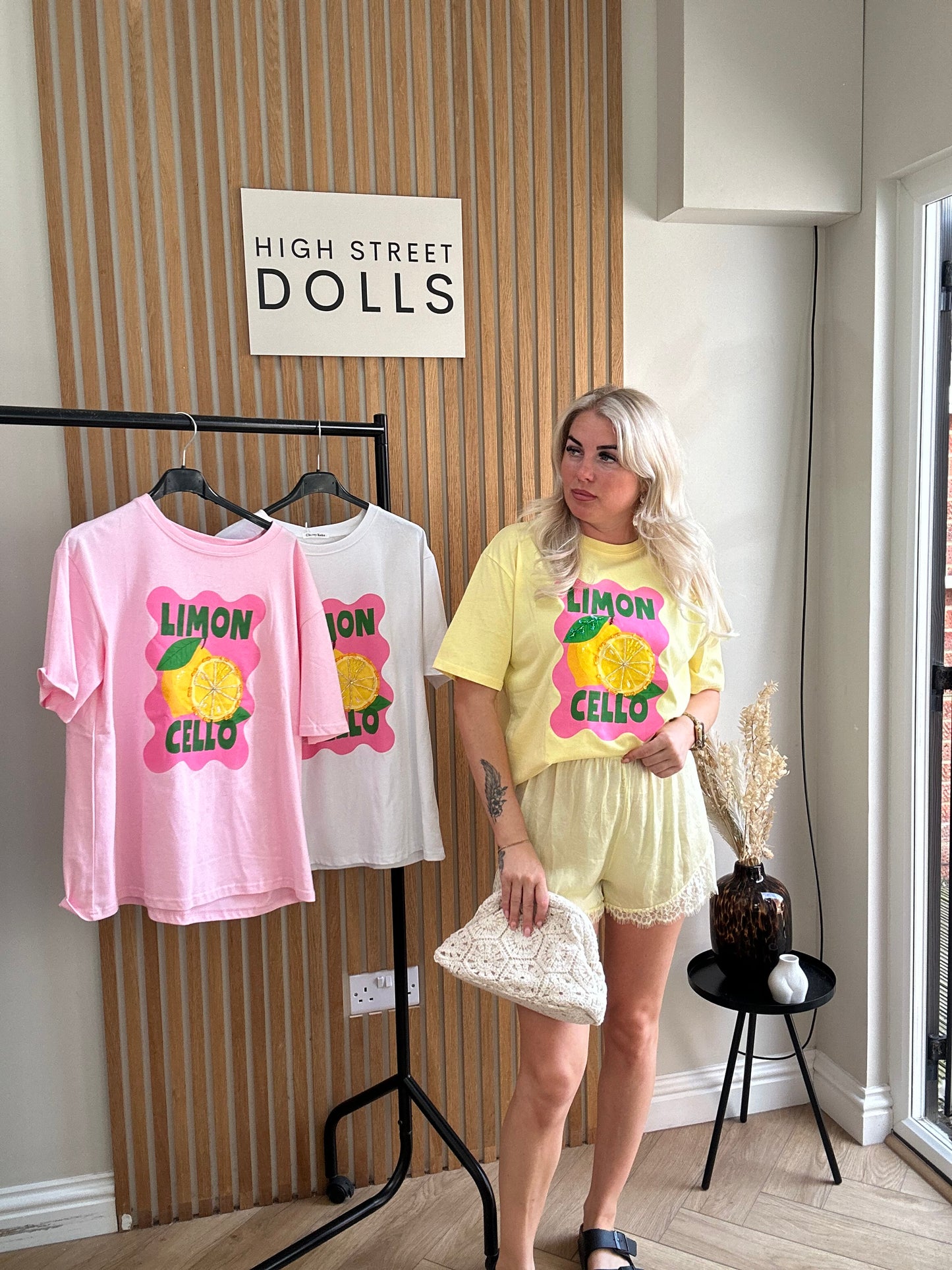 Leighla T Shirt Lemon Print Short Sleeves Spring Summer