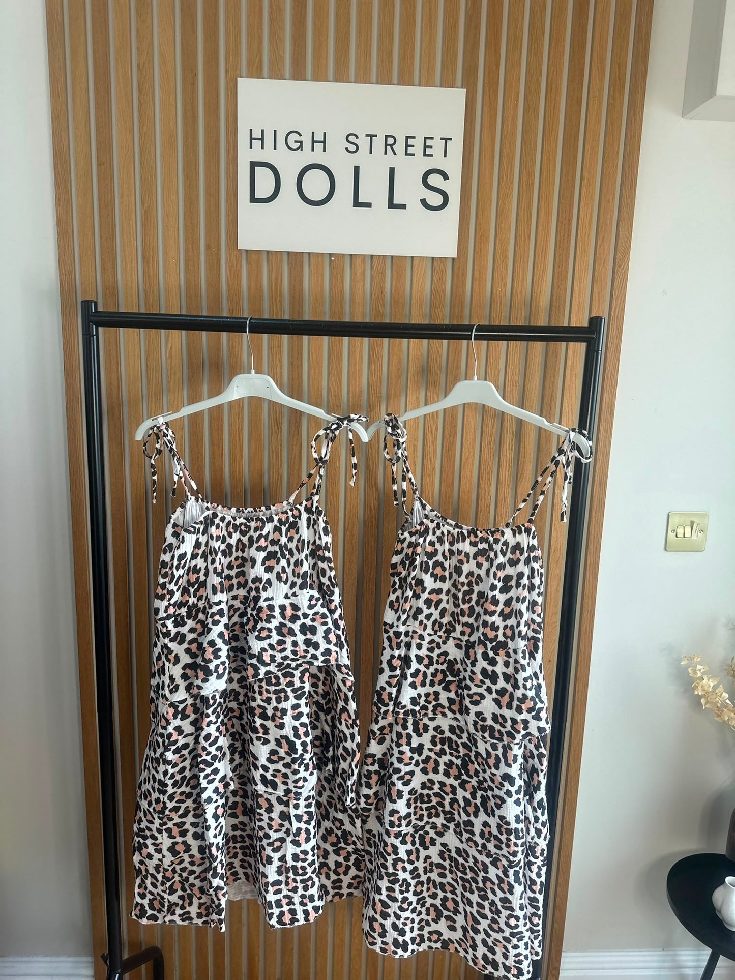 Kira Leopard Print Strap Dress Cheesecloth Ruffle Dress Gathered Short Summer Dress Holiday Beach Casual Daywear