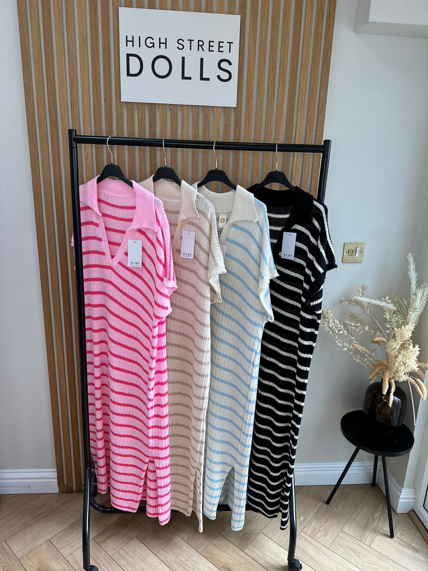 Belle Knitted Stripe Midi Dress Summer Holiday Outfit
