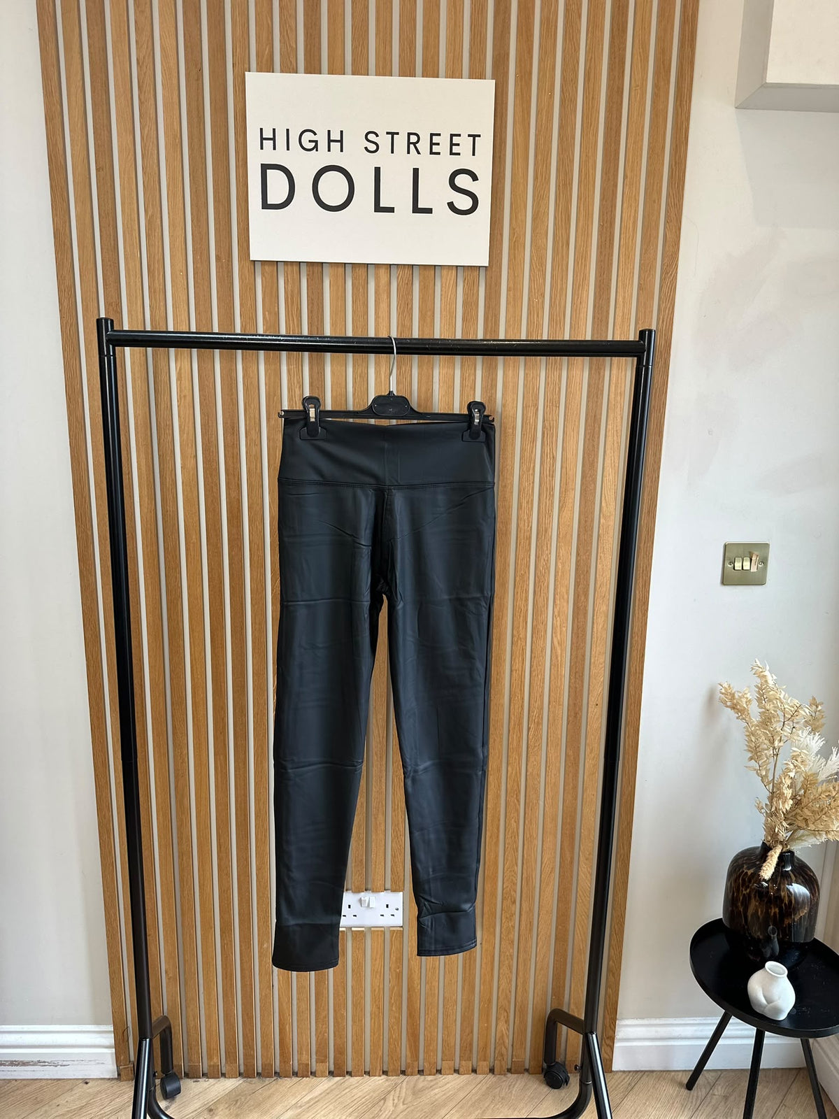 Naomi PU Leather Look Leggings Trousers High Waisted Fitted Style Autumn Winter