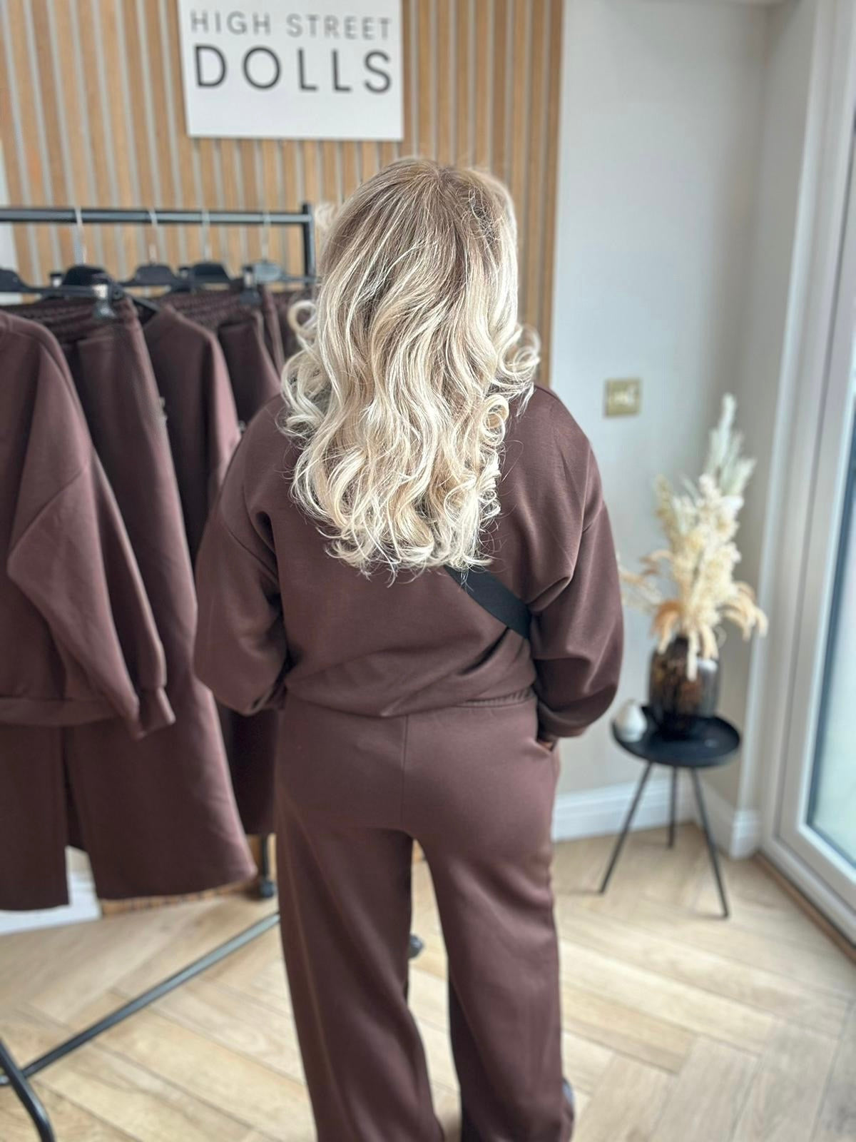 Aurora Slogan Lounge Set Round Neck Jumper and Wide Leg Trousers Co Ord Two Piece Tracksuit