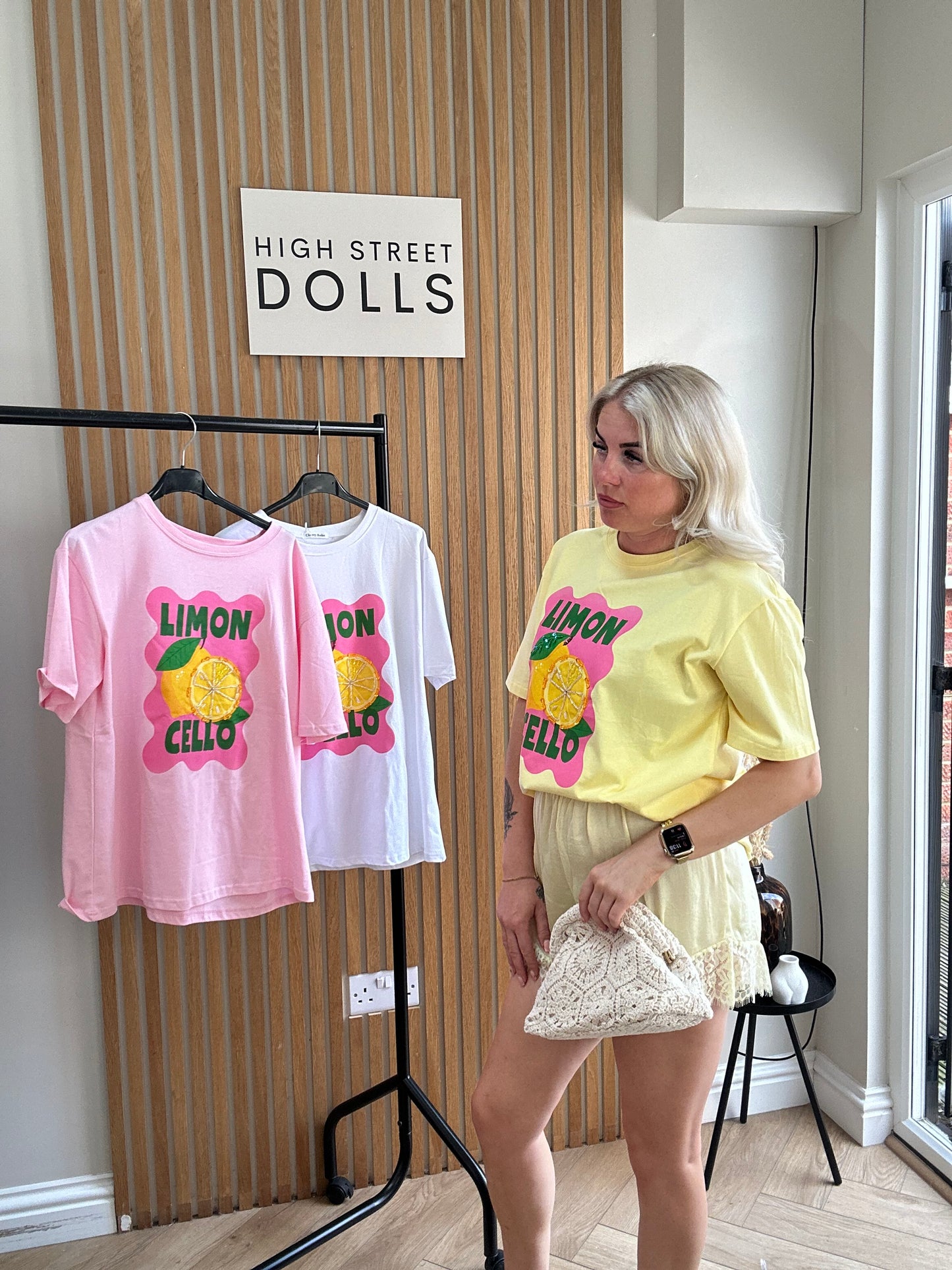 Leighla T Shirt Lemon Print Short Sleeves Spring Summer