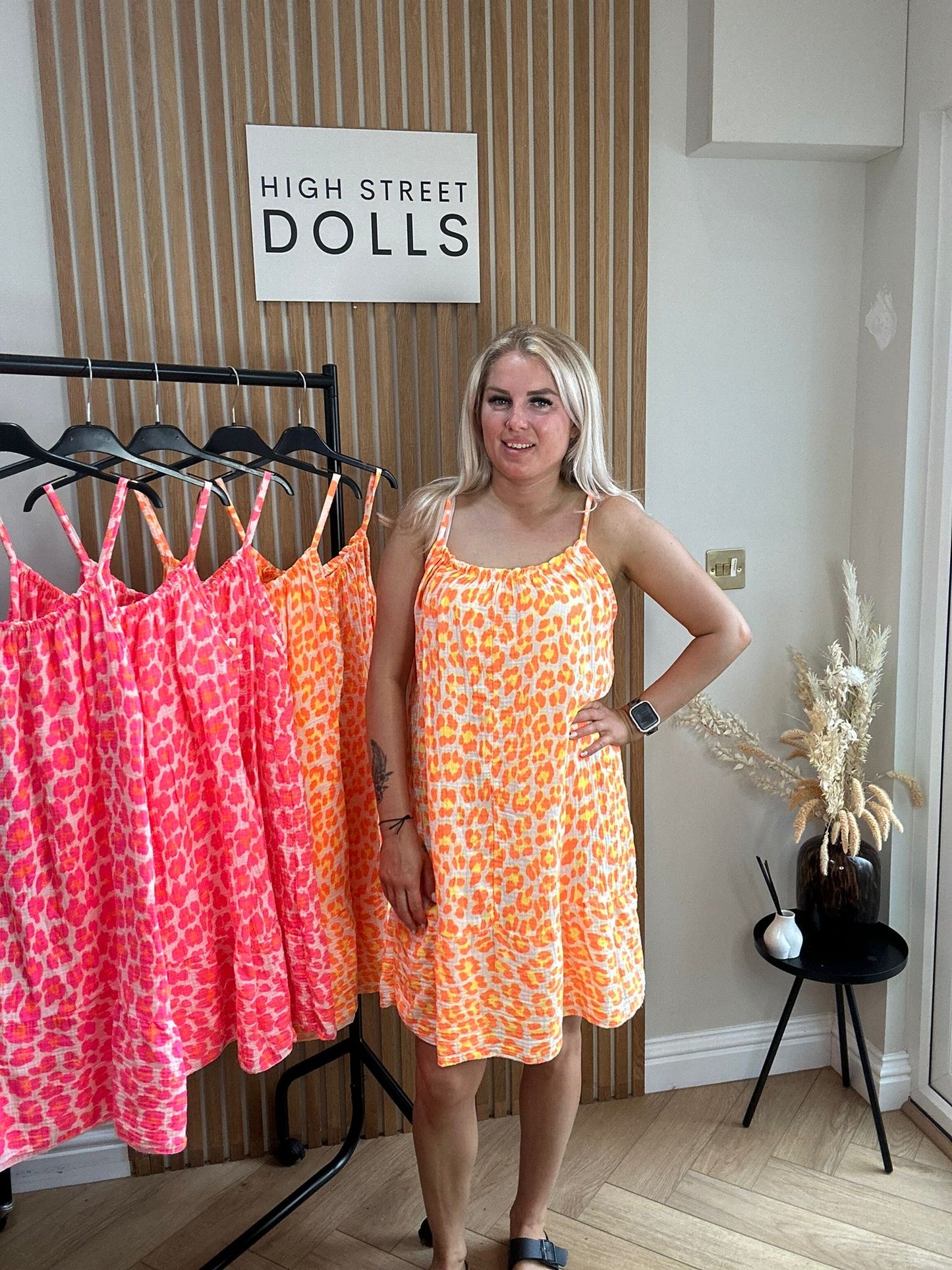 Delilah Cheesecloth Printed Dress Mini Length Leopard Print Holiday Summer