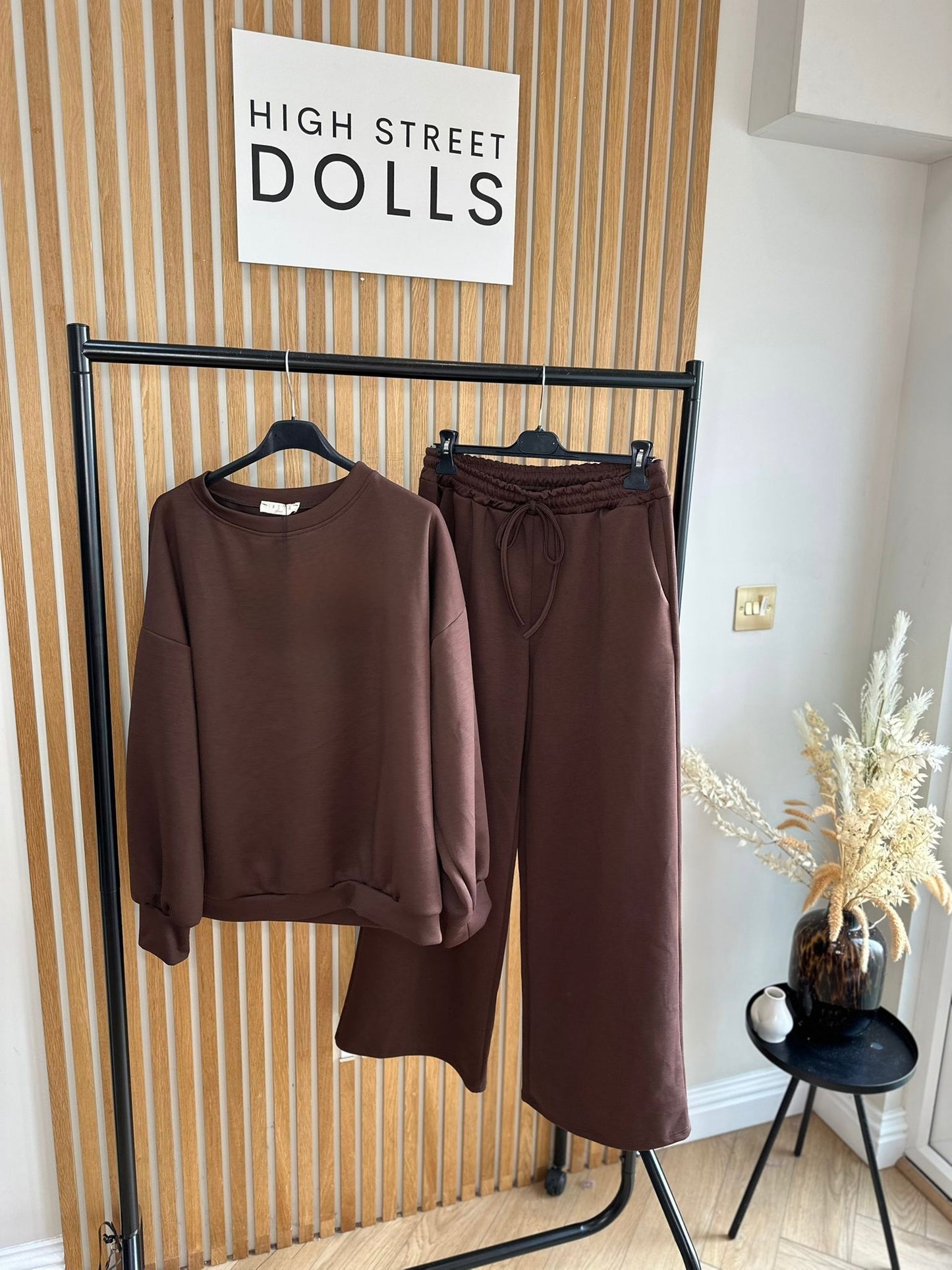 Aurora Slogan Lounge Set Round Neck Jumper and Wide Leg Trousers Co Ord Two Piece Tracksuit