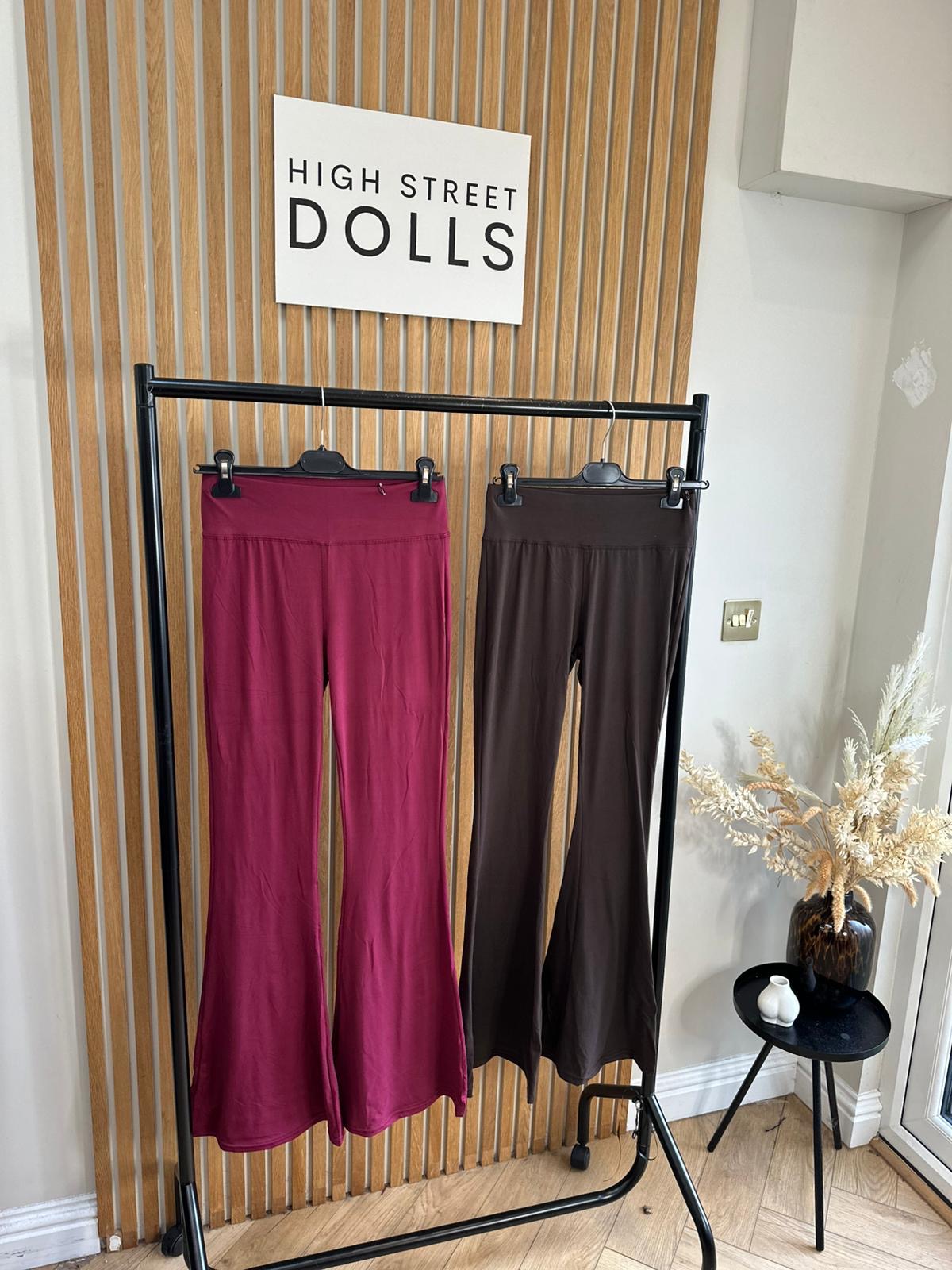 Erin Lycra Flare Trousers Fitted Leggings Activewear Autumn Winter