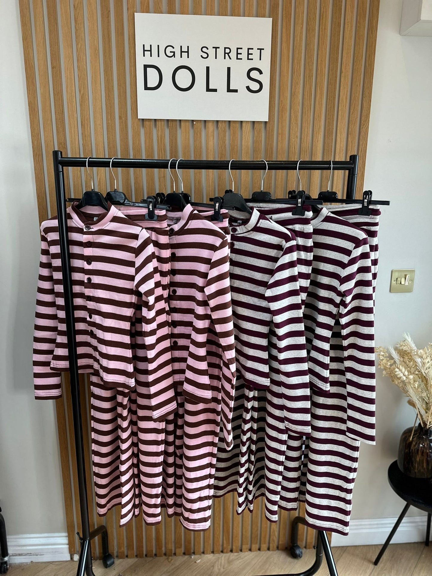 Kady Striped Lounge Set Co Ord Cardigan and Trousers Long Sleeve Top Loungewear Two Piece Spring Summer