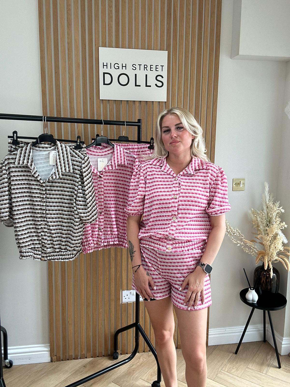 Morgan Striped Top and Shorts Set Summer Holiday Outfit