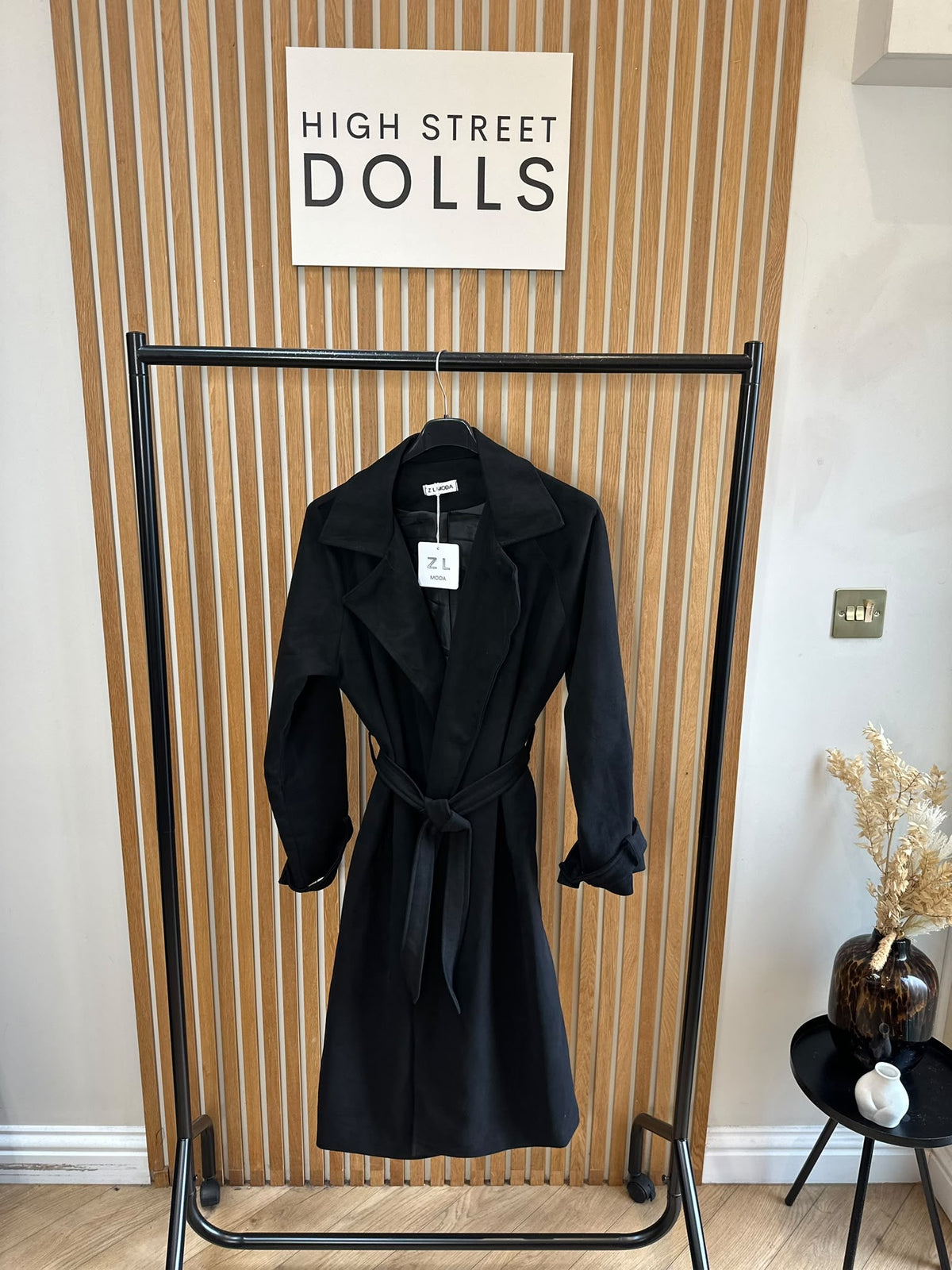 Aislinn Luxe Suede Midi Trench Coat – Autumn Winter Belted Jacket