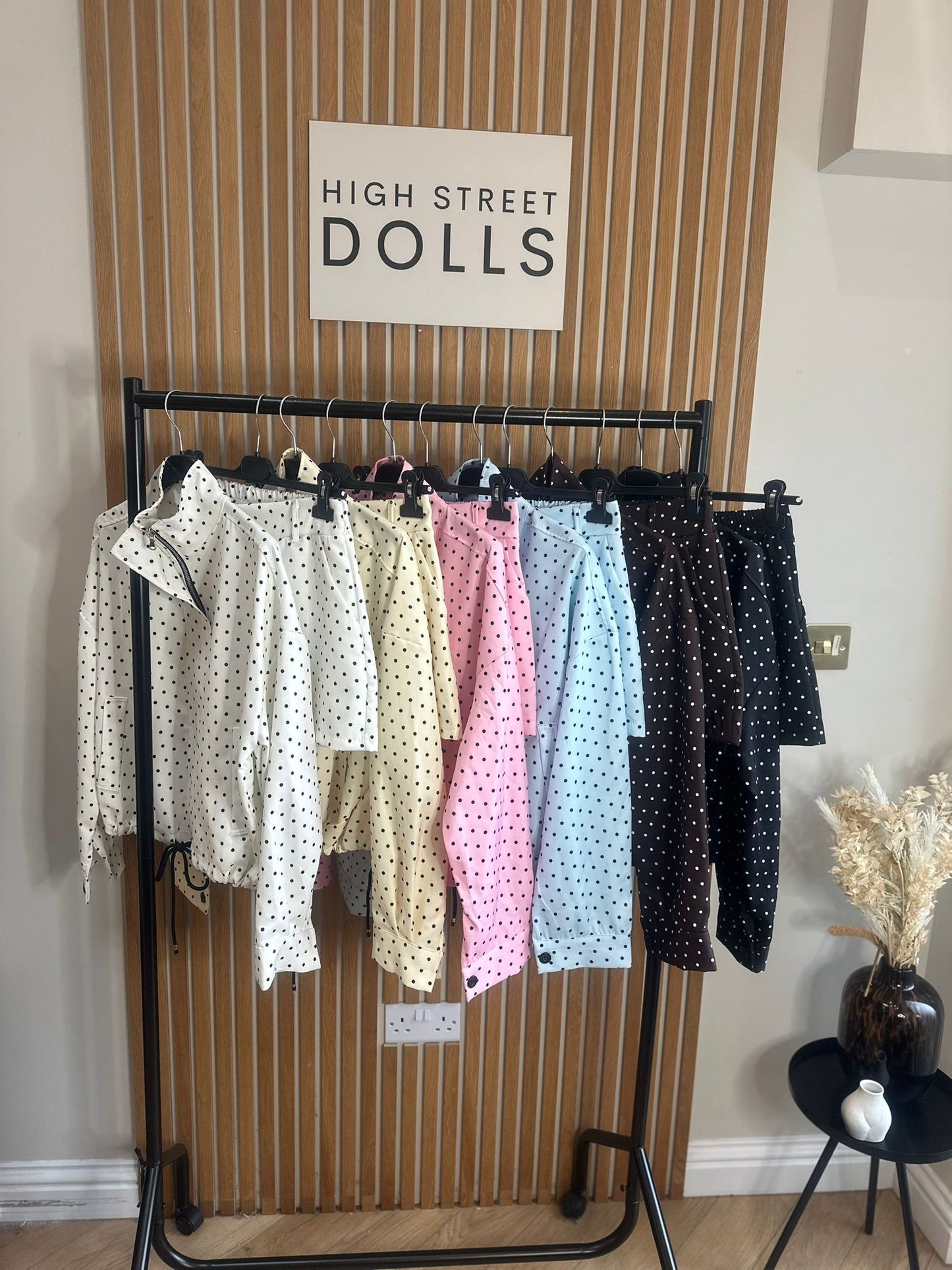 Willow Polka Dot Print Jacket and Shorts Holiday Spring Summer Women’s two piece co-ord Trending Viral Print Stripe Detail