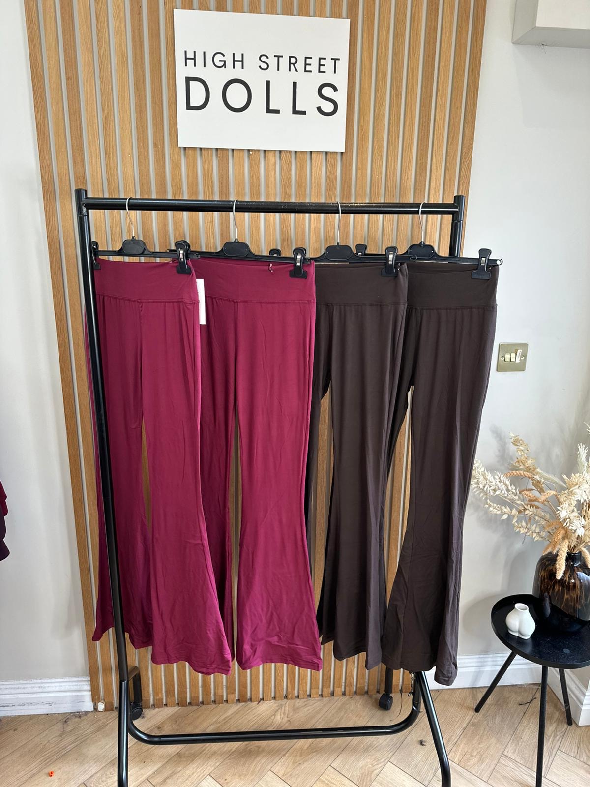 Erin Lycra Flare Trousers Fitted Leggings Activewear Autumn Winter