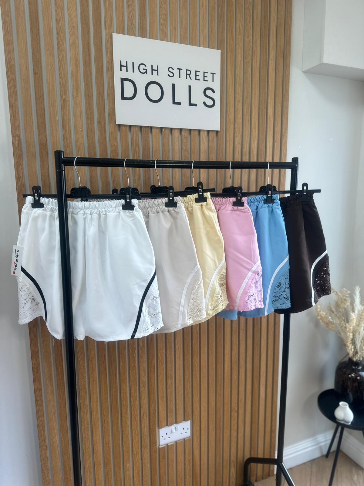 Sugar Lace Shorts Activewear Stripe Details Spring Summer Holiday Elastic Waistband