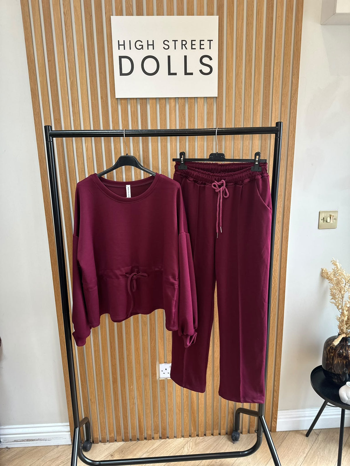 Millie Lounge Set Oversized Peplum Top & Tapered Trousers Two-Piece Loungewear Tracksuit Co-Ord Autumn Winter