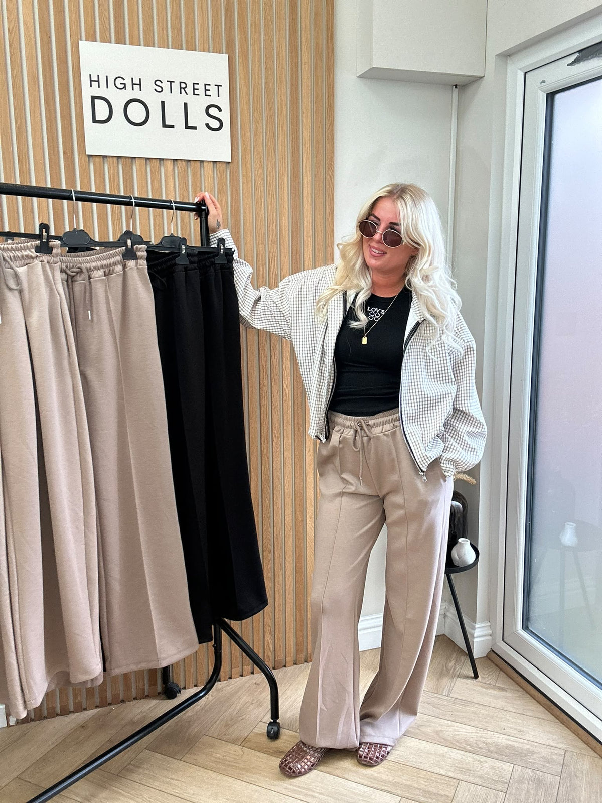 Evie Women’s Wide Leg Trousers Joggers with Drawstring Waist – Autumn Winter