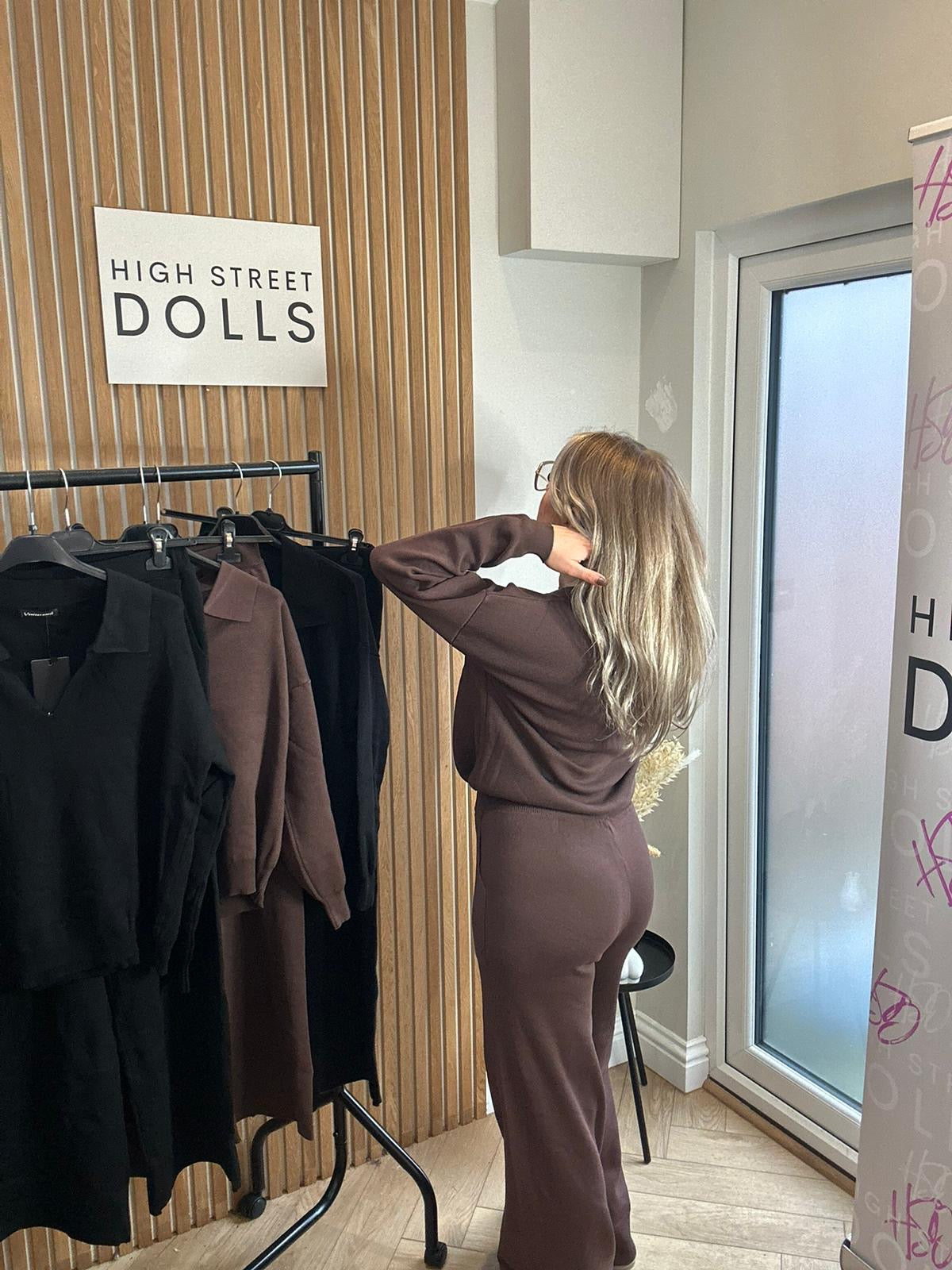 Mavis Knitted Lounge Set V Neck Sweater Wide Leg Co Ord Autumn Winter Christmas Knitwear