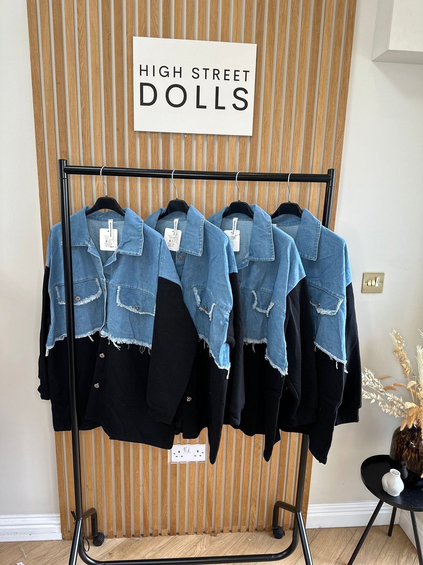 Bryony Oversized Shaket with Denim Details Shirt Jacket