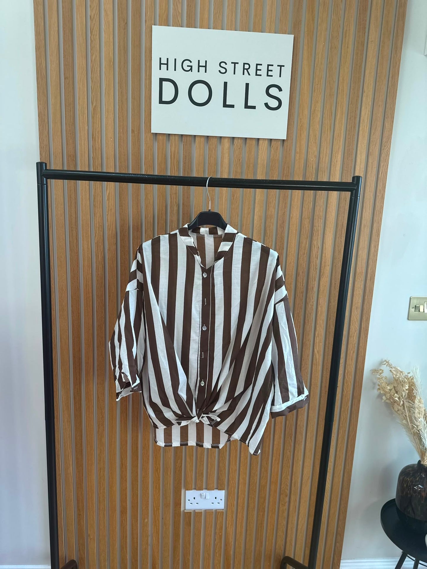Coral Oversized Striped Shirt Bold Bright Summer Holiday Style