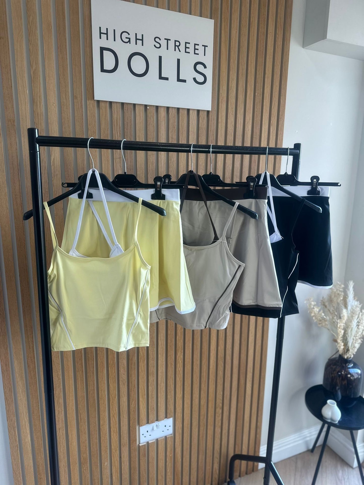 Cleo Active Sports Top and Wrap Skort Set Co Ord Two Piece Layered Camisole Activewear Spring Summer