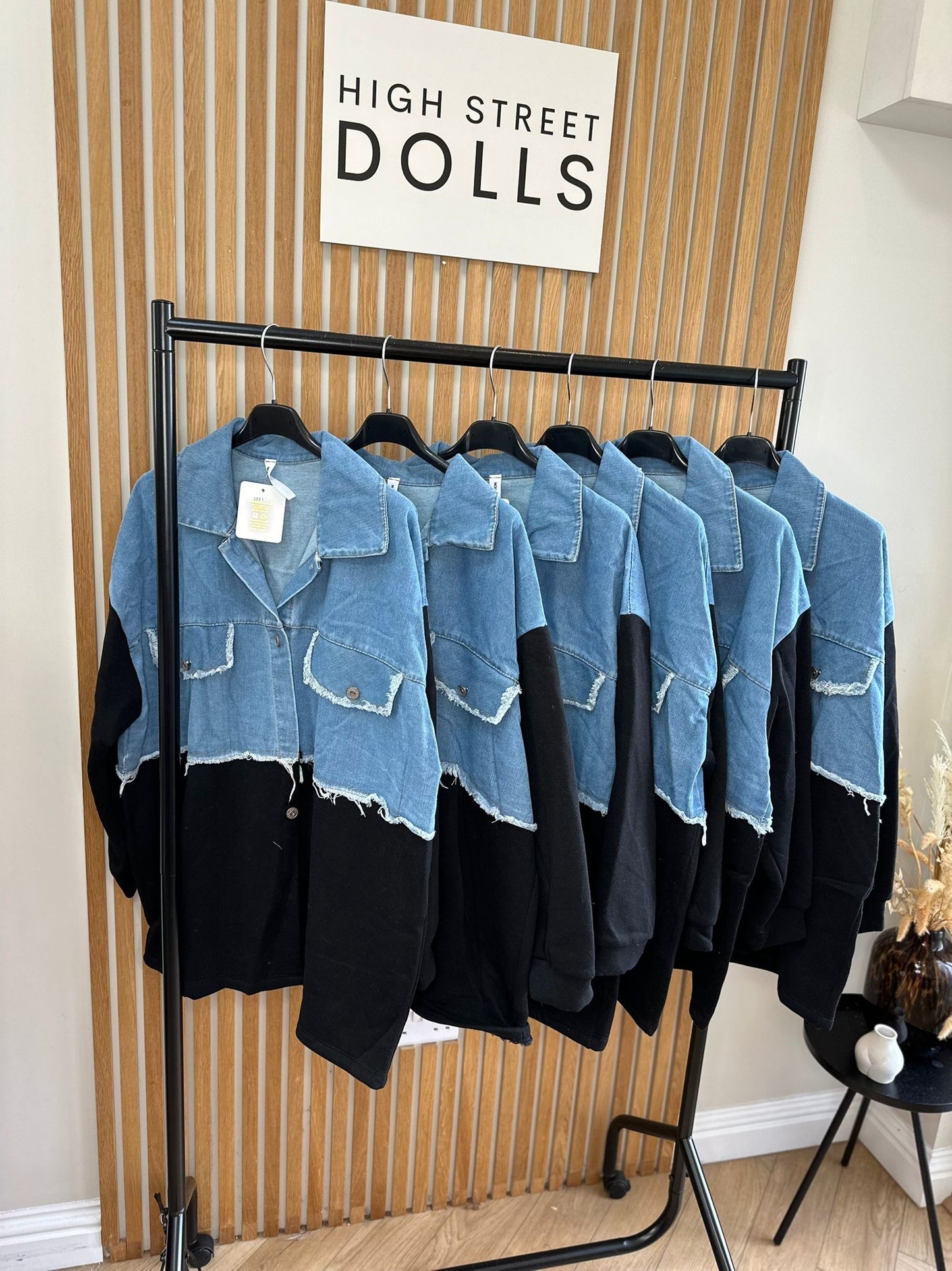 Bryony Oversized Shaket with Denim Details Shirt Jacket